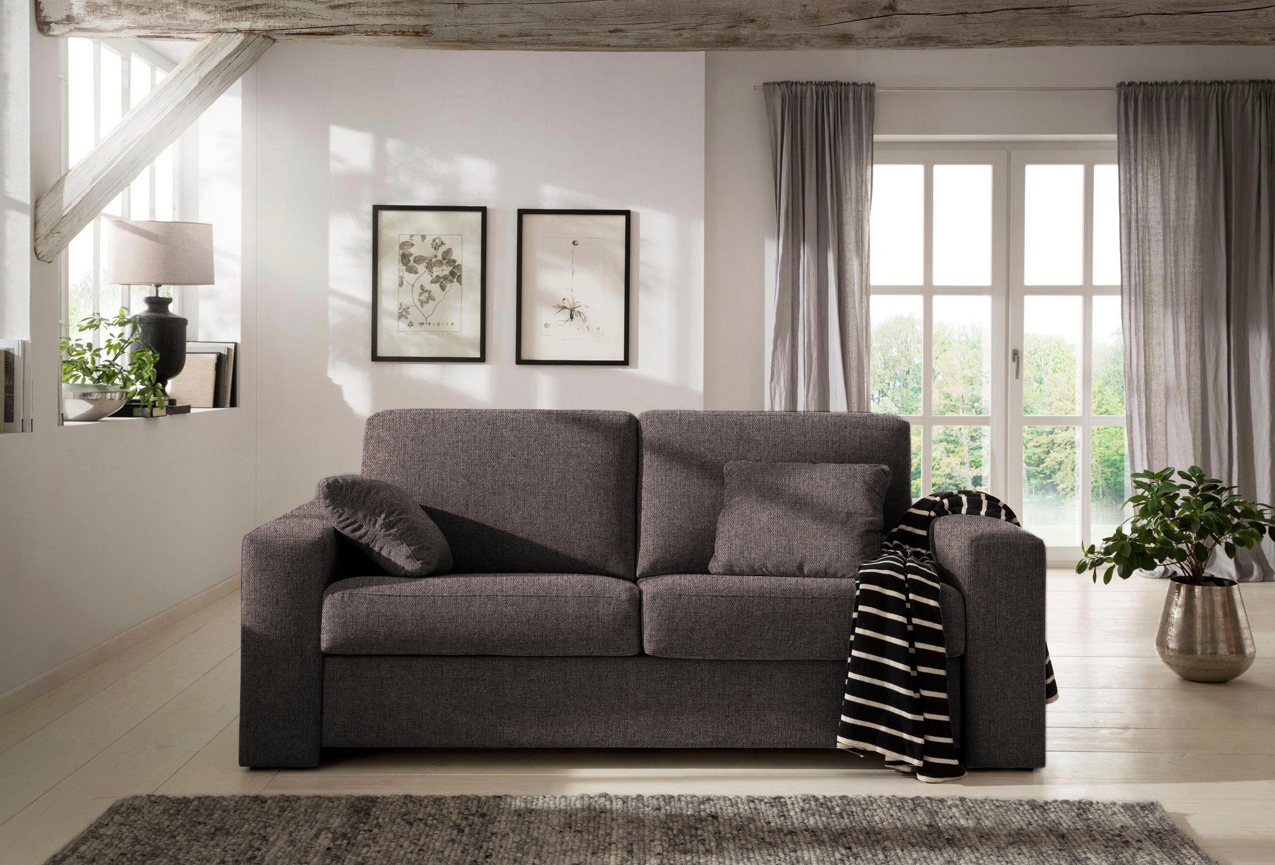 Home affaire Slaapbank Roma matras hoogte 14 cm Bedfunctie, met vering, lattenbodem, matras