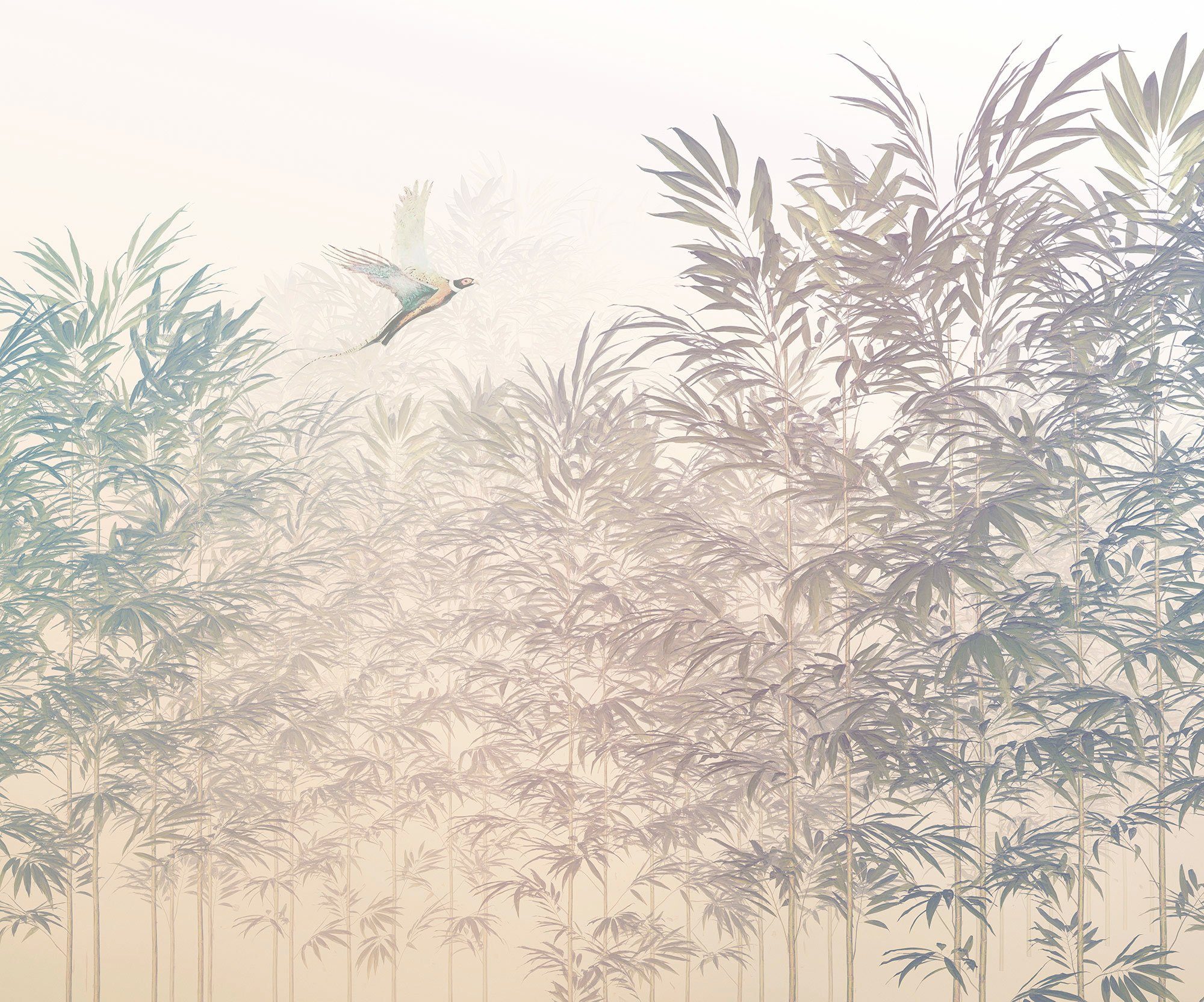 Komar Vliesbehang Digitale print vlies - Bamboo Paradise - Afmeting 300 x 250 cm (1 stuk) zelfklevend behang multicolor