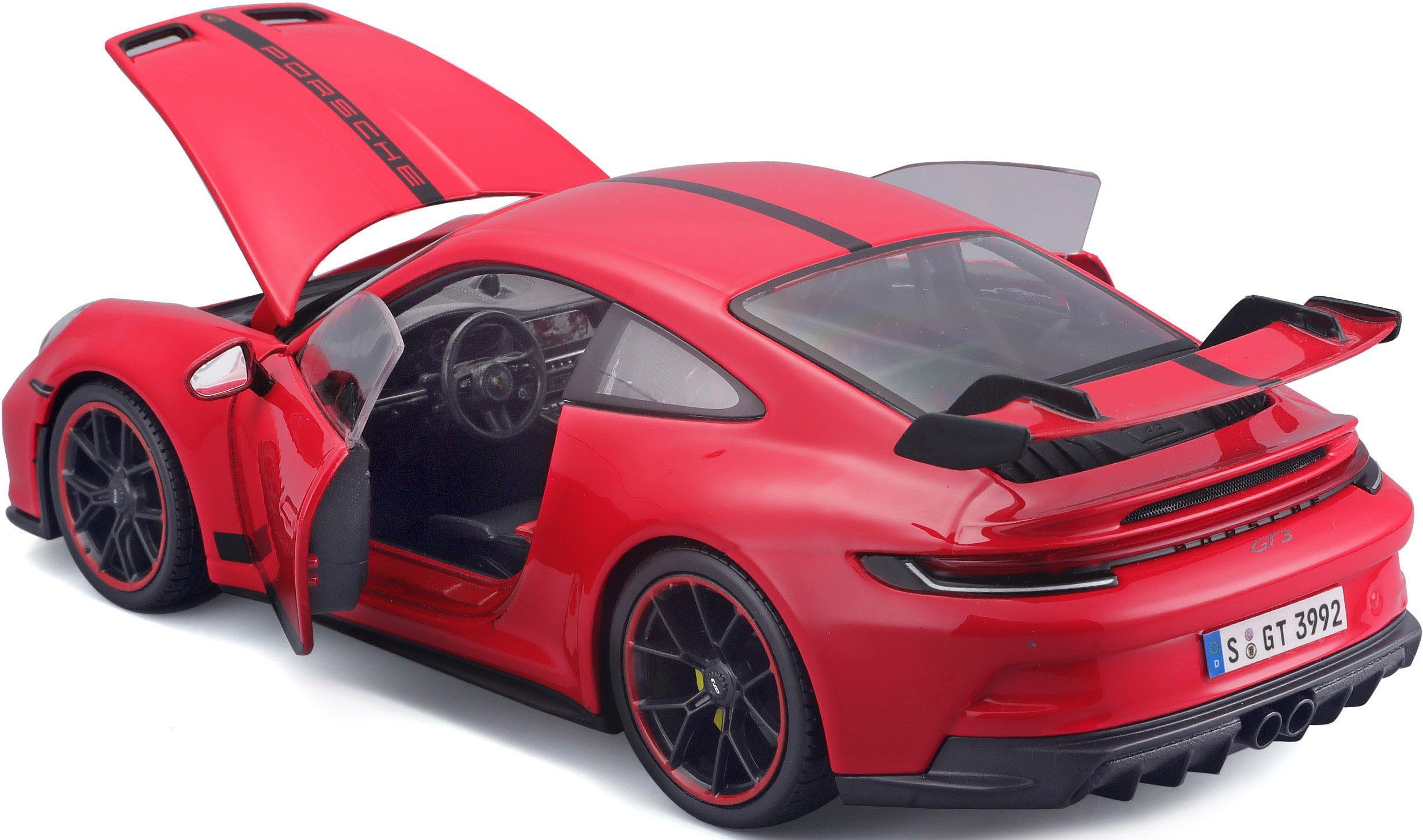 Maisto® Auto op schaal Porsche 911 GT3, '23, rood met strepen