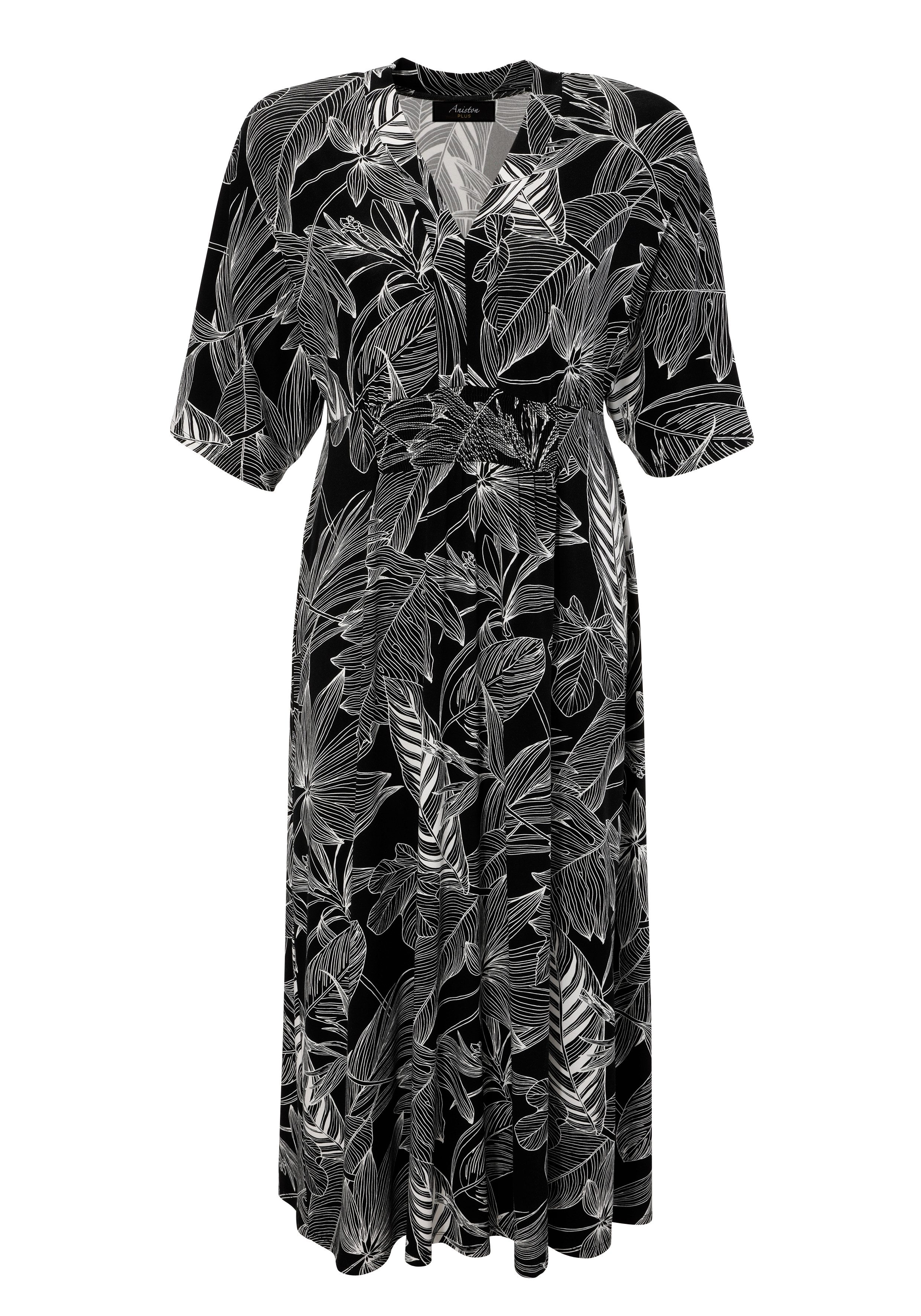 Aniston PLUS Maxi-jurk met betoverende, grootschalige bladeren bedrukt - nieuwe collectie