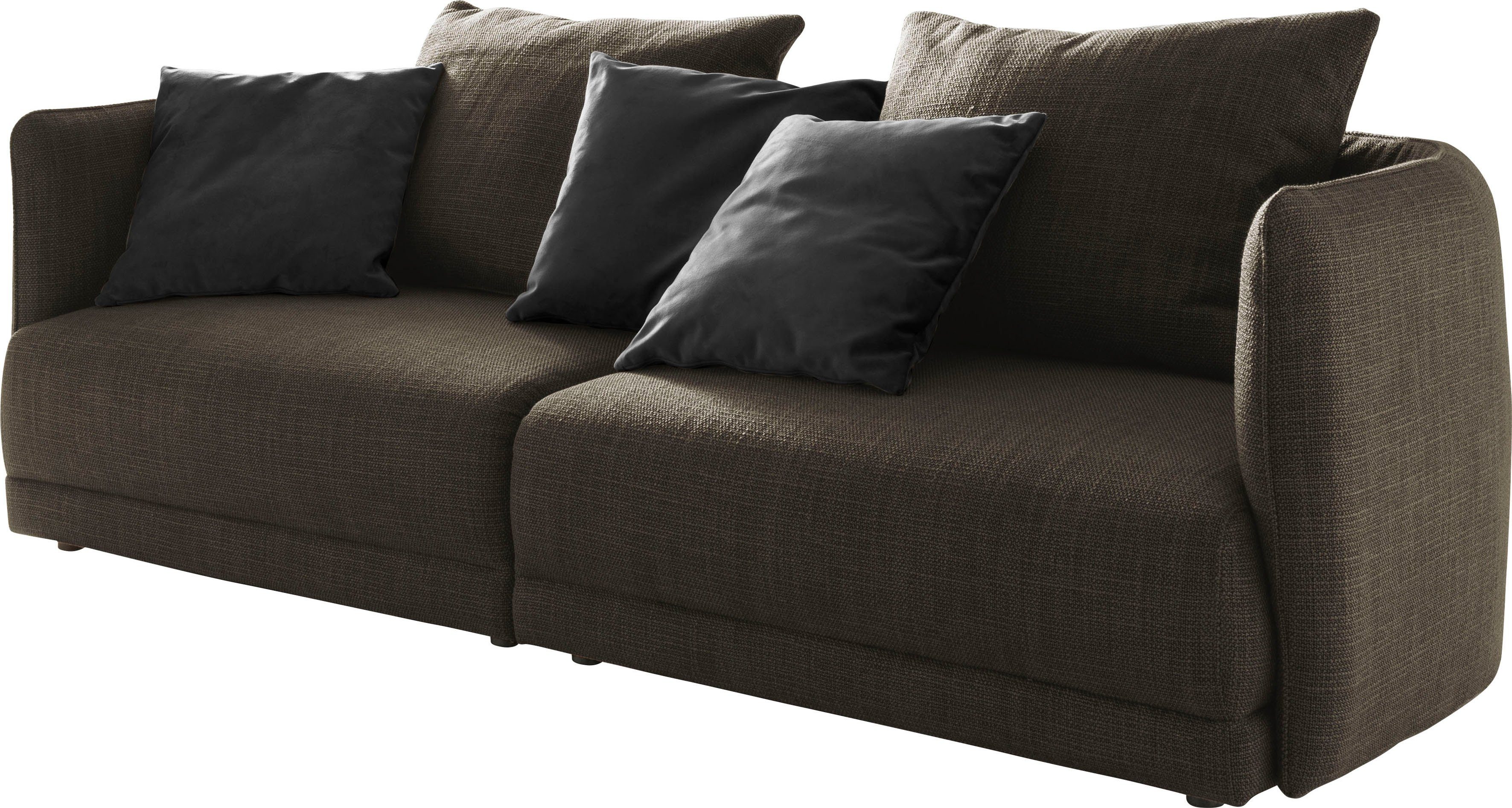 designwerk Megabank New York, elegant ontwerpsofa Breedte 253 cm, met dunne arm- en rugleuning