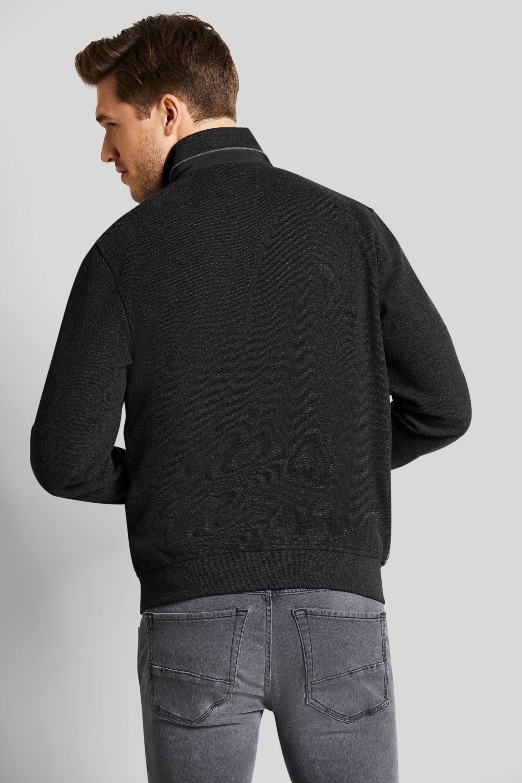 Bugatti Sweatvest in pied-de-poule patroon