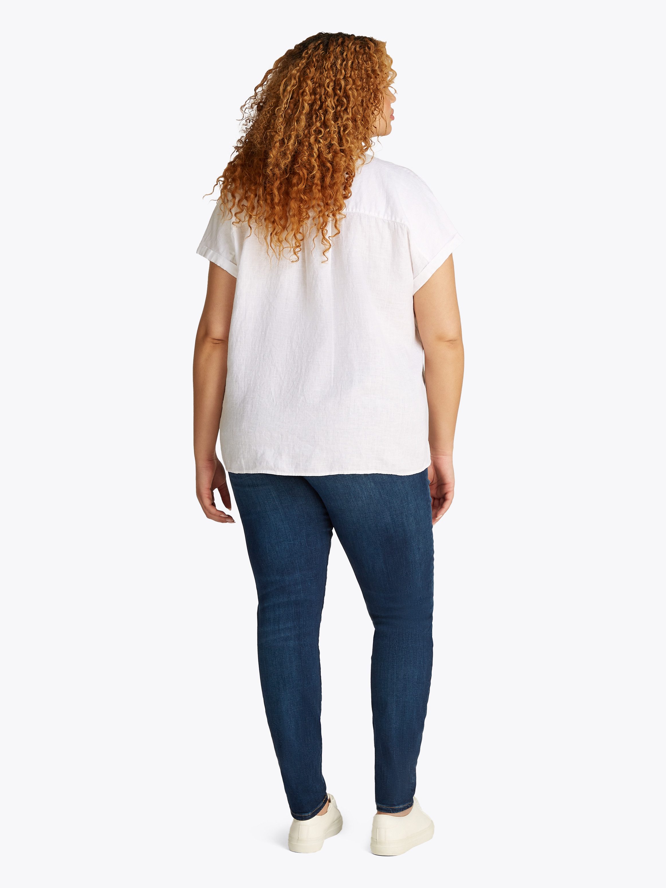 Tommy Hilfiger Curve Klassieke blouse CRV ESS LI COLLARLESS S/S BLOUSE