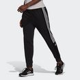 adidas performance sportbroek essentials colorblock block cut 3-stripes regular tapered pants zwart