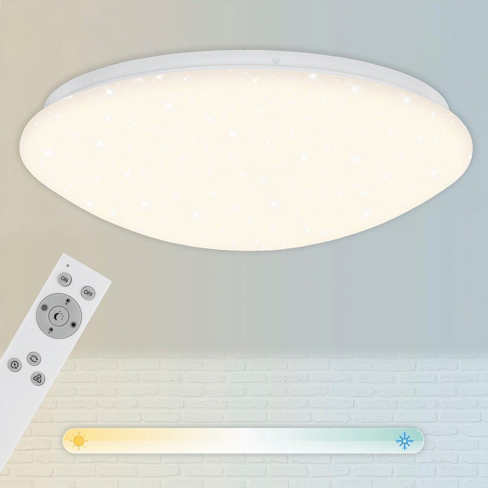 Briloner Leuchten Led-plafondlamp 3367216 VERB Sterrenhemel, 38x6,5 cm, wit, 23W, woonkamer, slaapkamer, keuken
