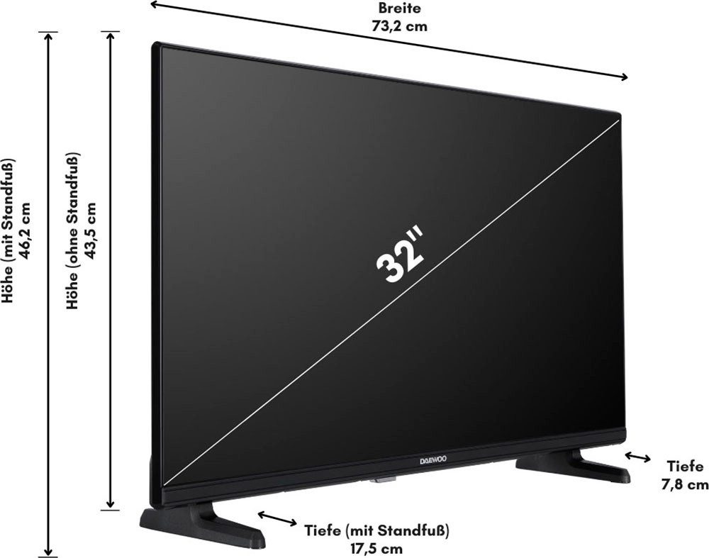 Daewoo DLED-tv, 80 cm / 32", HD ready, Android TV - Smart TV