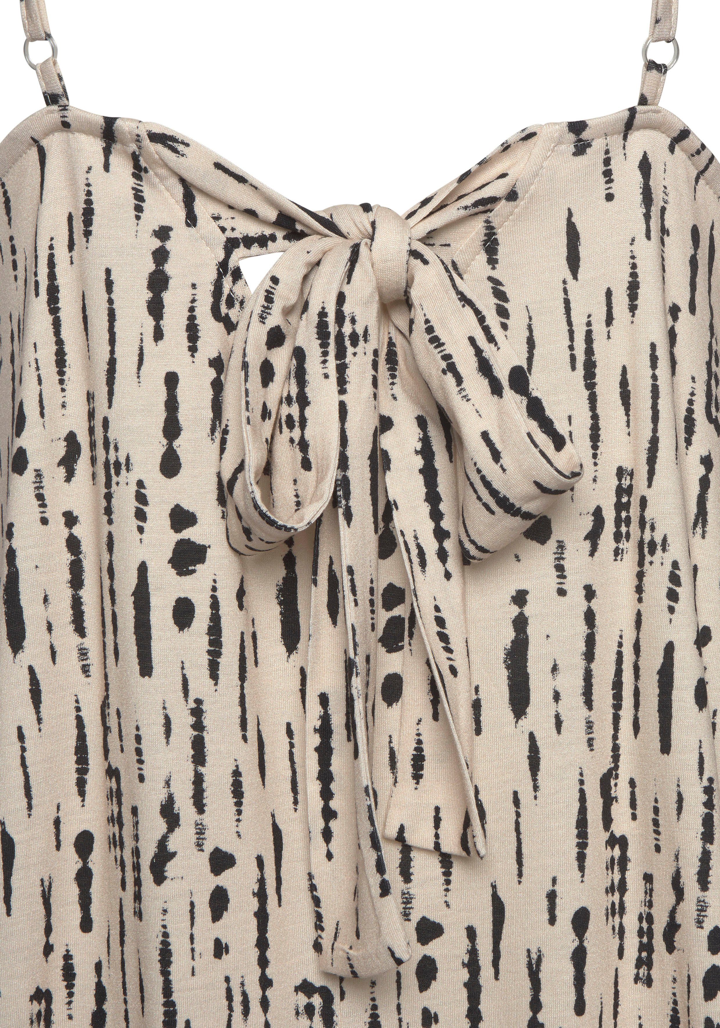 s.Oliver RED LABEL Beachwear Maxi-jurk met alloverprint en strik op de rug, zomerjurk, strandjurk