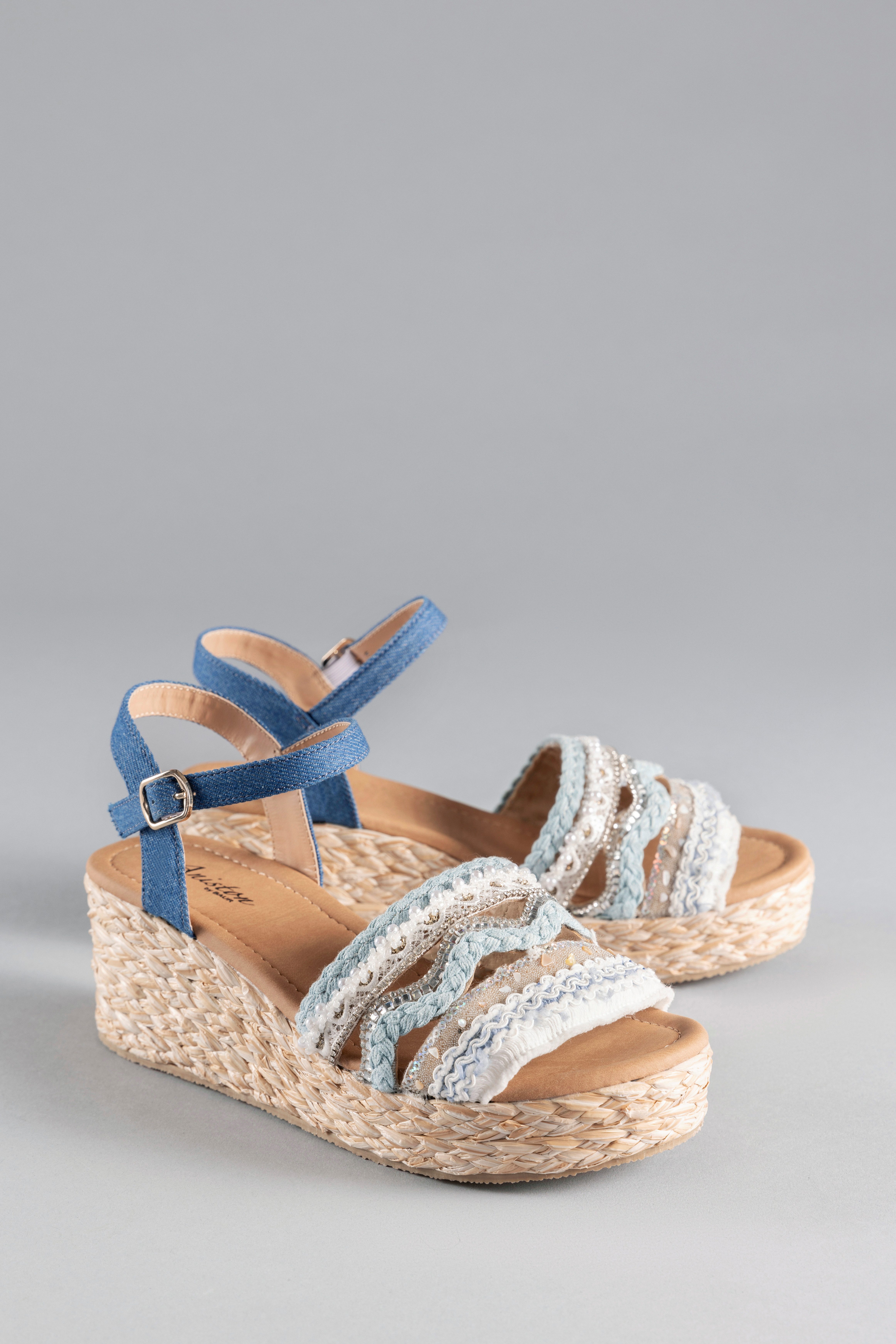 Aniston SHOES Sleehaksandaaltjes dames sandalen met sleehak maat 41 blauw