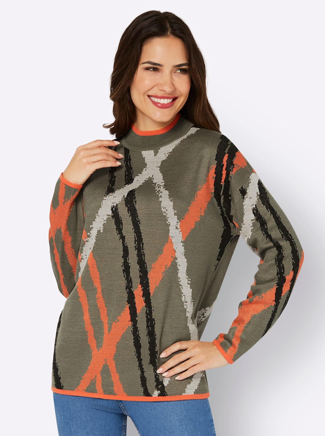 Classic Basics Trui met staande kraag Trui met ronde hals