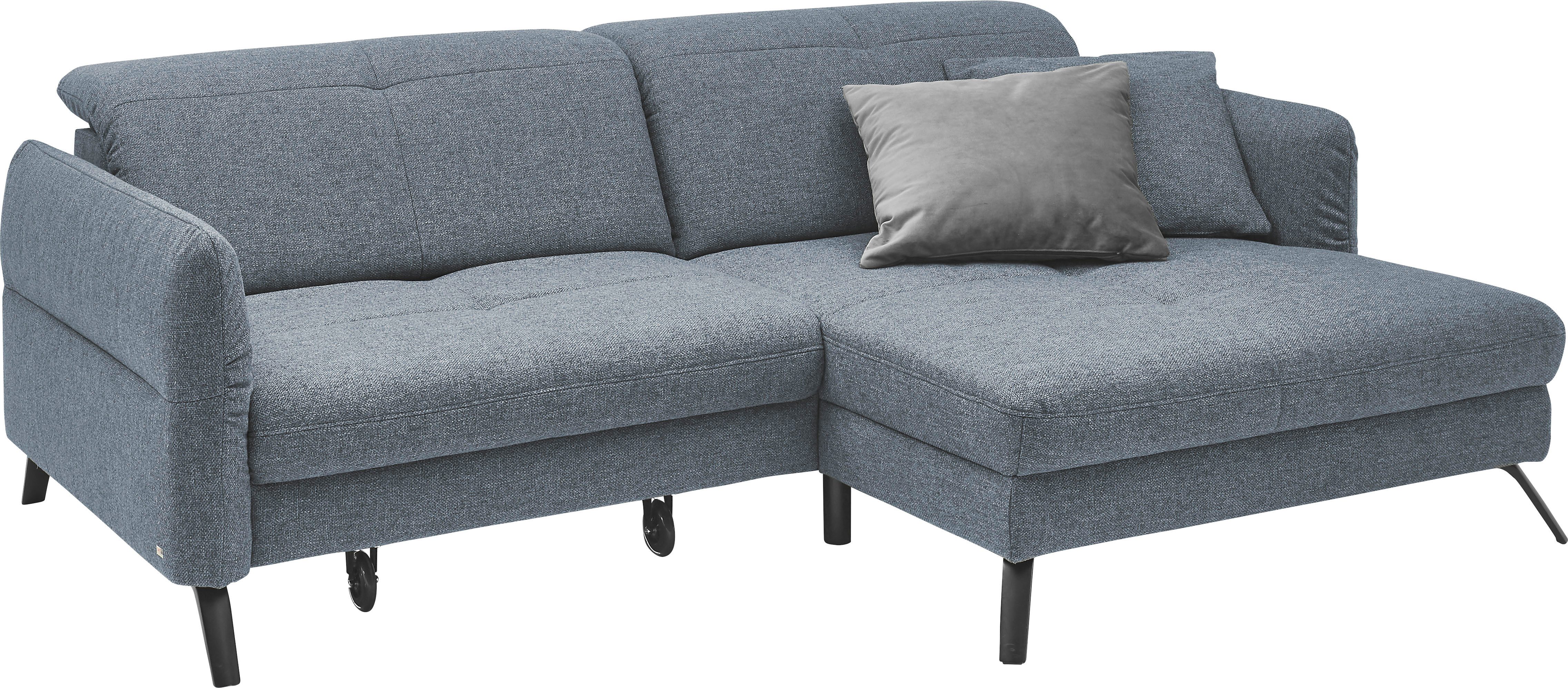 set one by Musterring Hoekbank SO 4400 V optioneel met motorische bedfunctie & hoofdverstelling, voet zwart