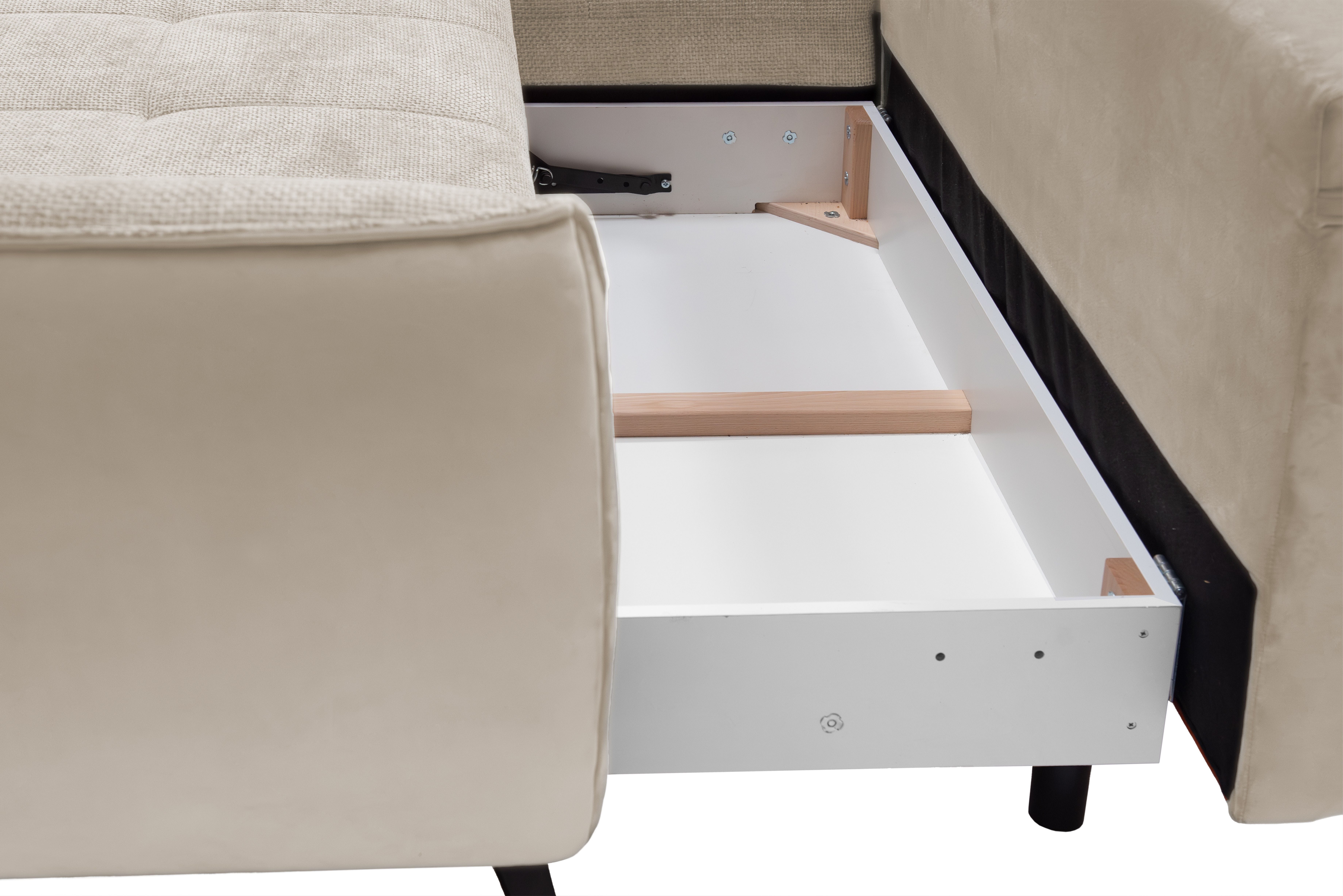 exxpo - sofa fashion Hoekbank Midway met eenvoudige Easy-Lift bedfunctie, comfortabel en modern
