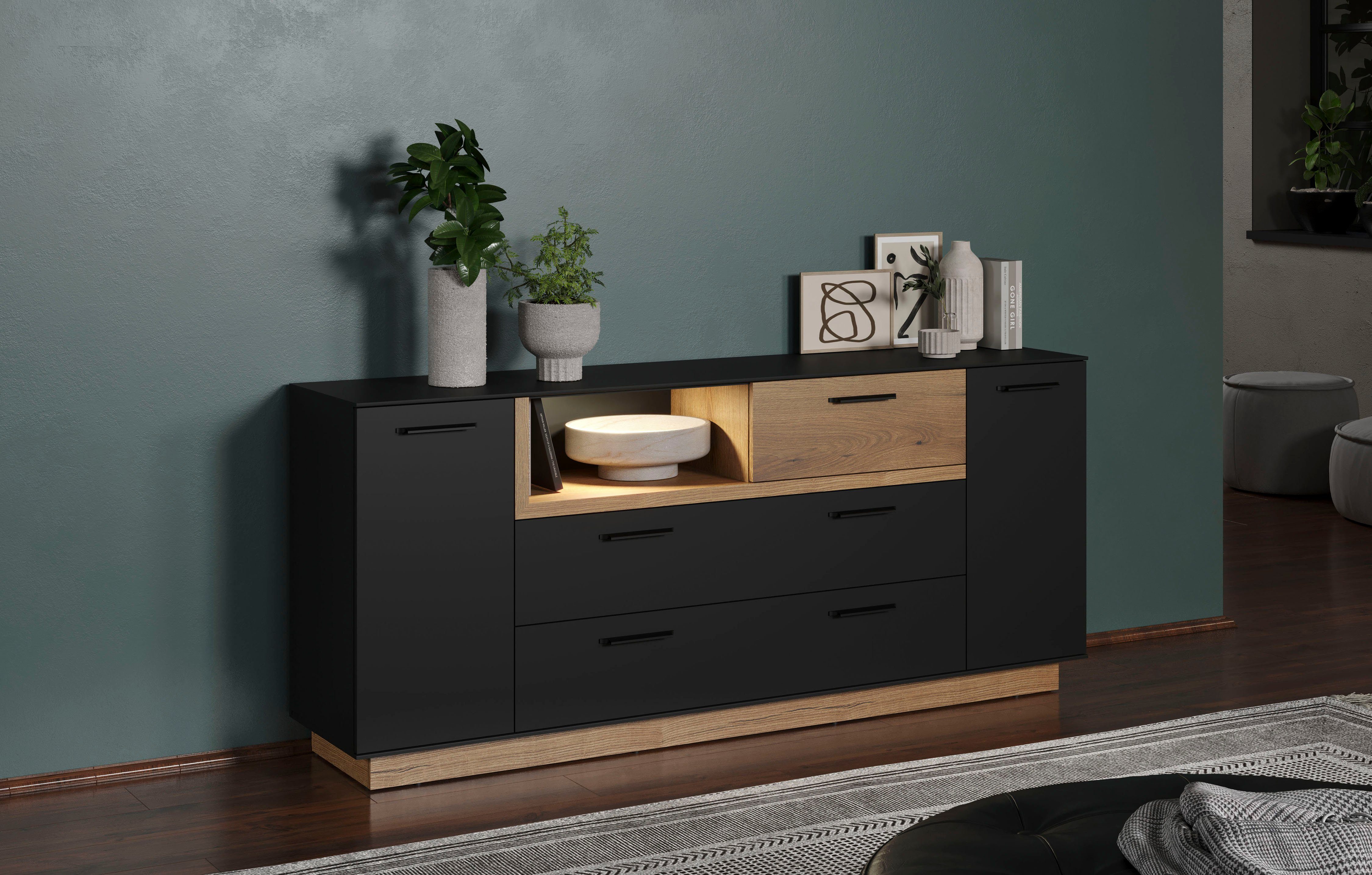 INOSIGN Dressoir Premont Commode, breedte 187 cm, met veel opbergruimte (1 stuk)