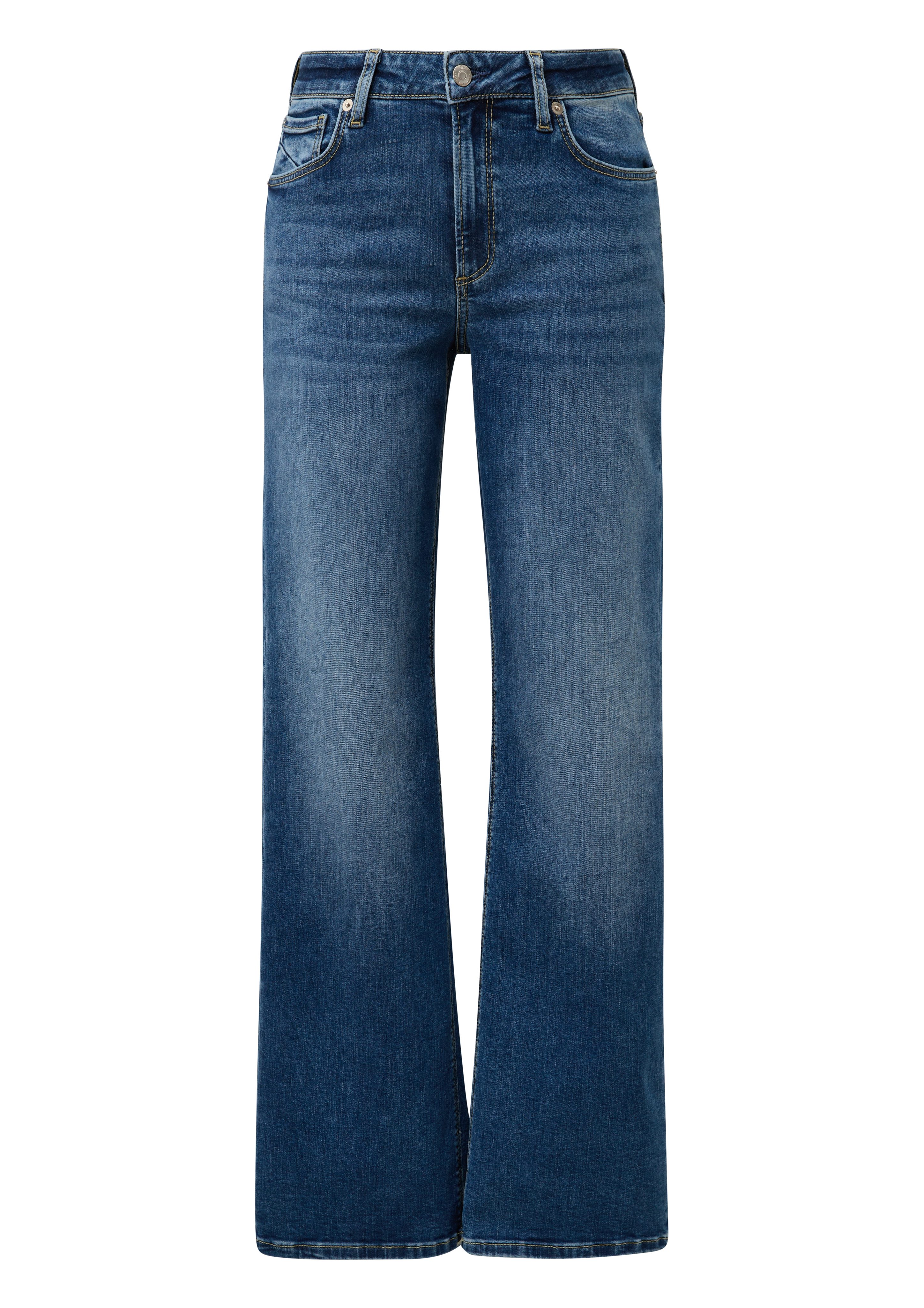 Q/S designed by Stretch jeans CATIE Wide Leg in blauwe wassing