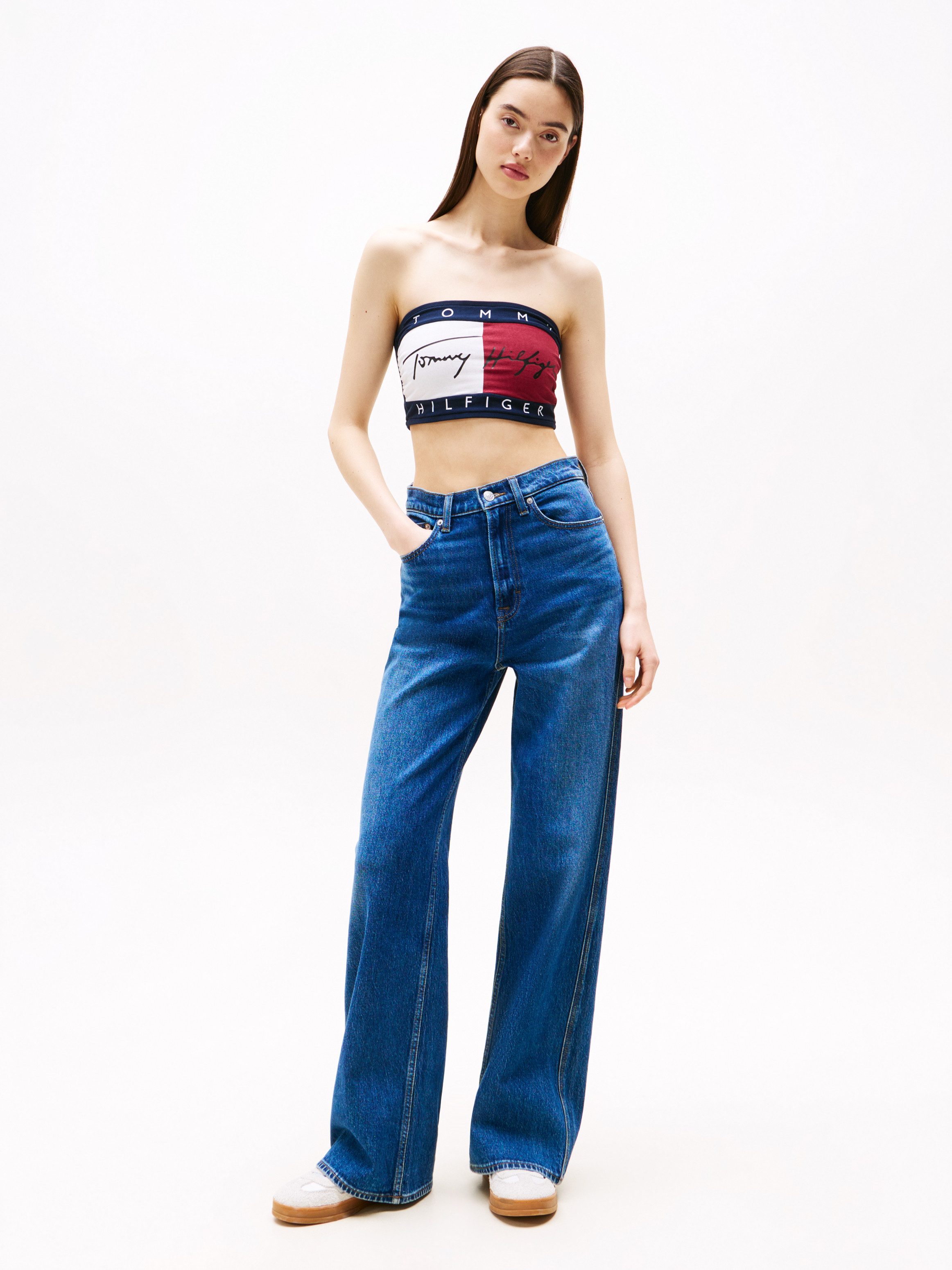 Tommy Hilfiger Underwear Bandeau-bh Bandeau in colorblock-look, iconische tommy stijl aliyah hip hop straat