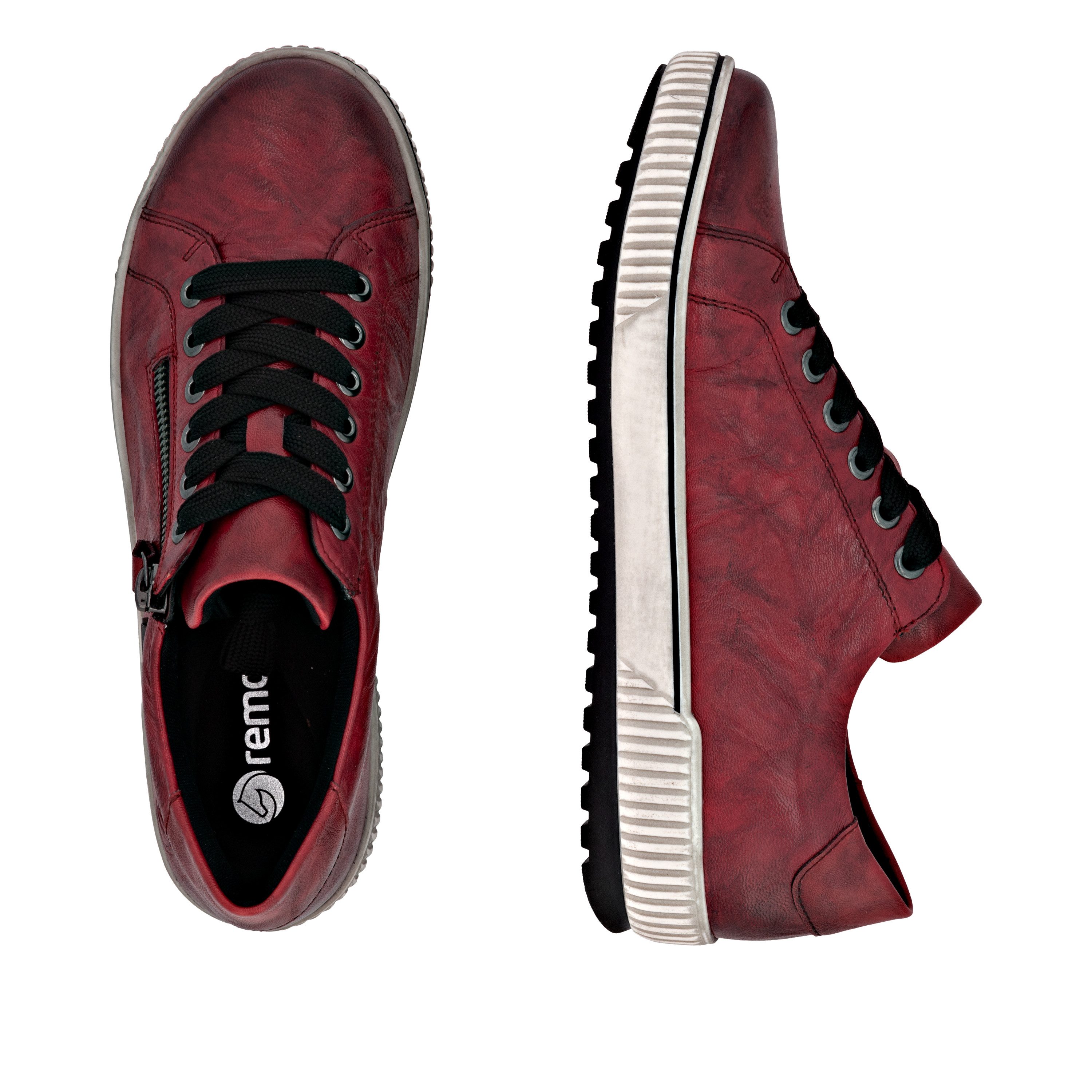 Remonte Plateausneakers vrijetijdsschoen, lage schoen, veterschoen met buitenrits