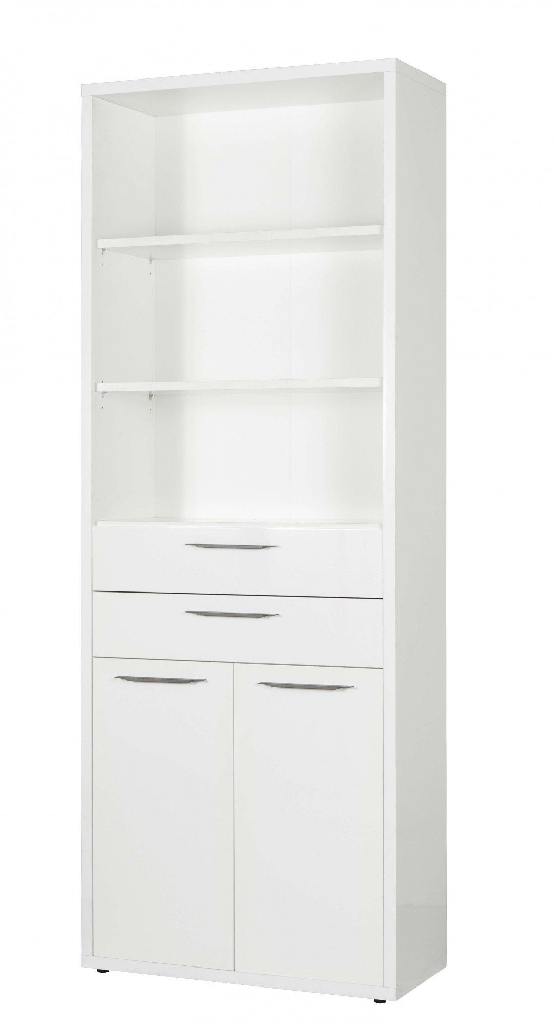 Composad Archiefkast DISEGNO, boekenkast, 2 deuren, 2 laden, 3 open vakken, verstelbare planken, hoogte 217 cm, 100% gerecycled hout, made in italy