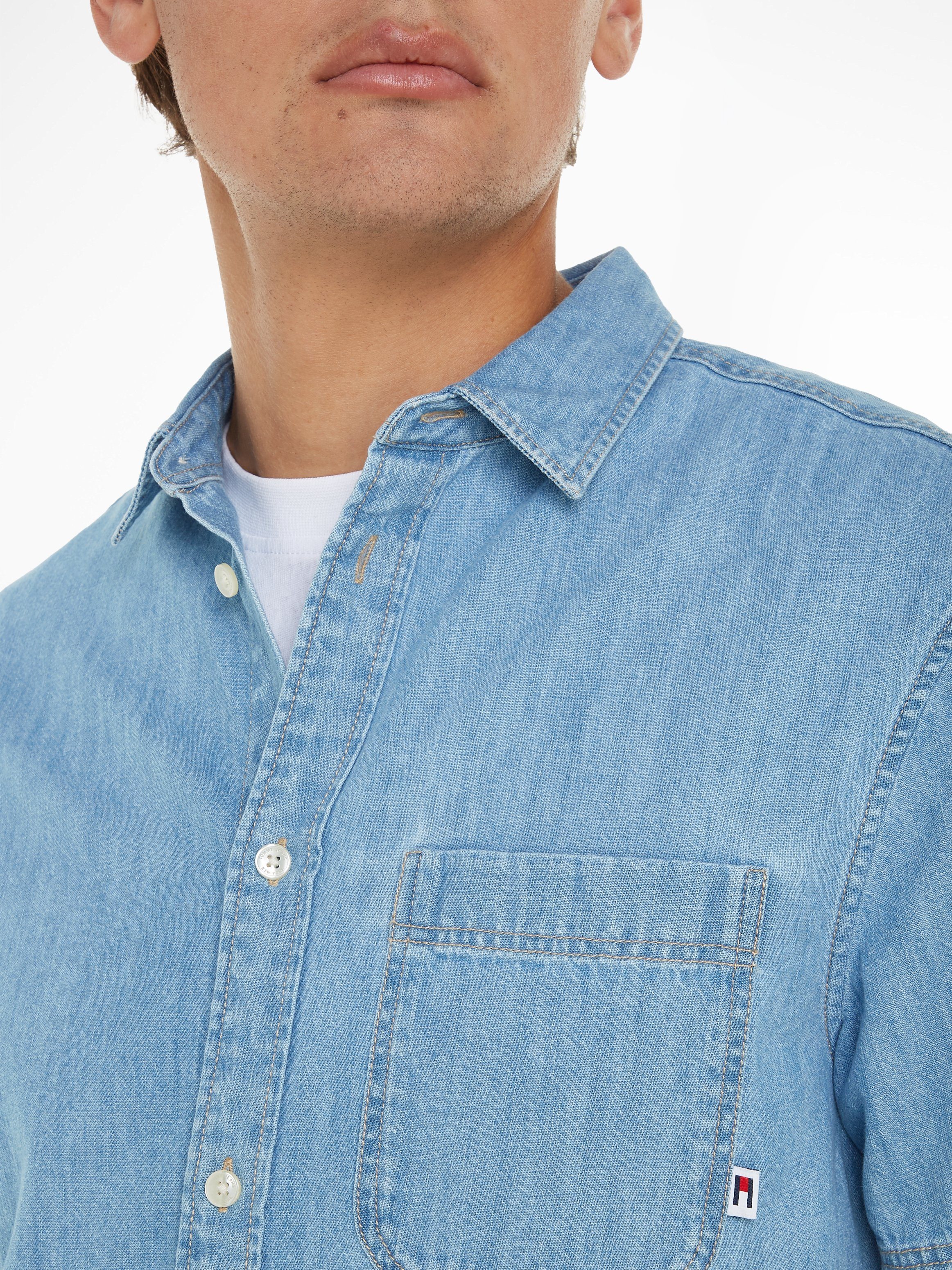 TOMMY Jeans overhemd TJM REG DENIM SS SHIRT