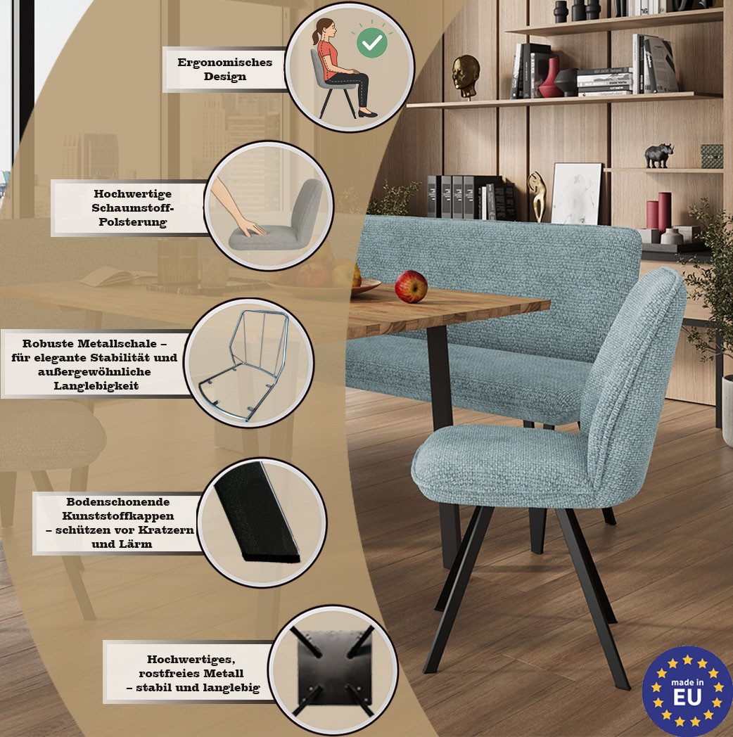 Home affaire Eethoek Mily eetkamerset, zitgroep, hoekbankgroep, keukenbankgroep (4-delig)