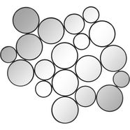 leonique sierspiegel malisa wanddecoratie, bestaand uit 19 ronde spiegelelementen, decoratief in de woonkamer  slaapkamer zwart