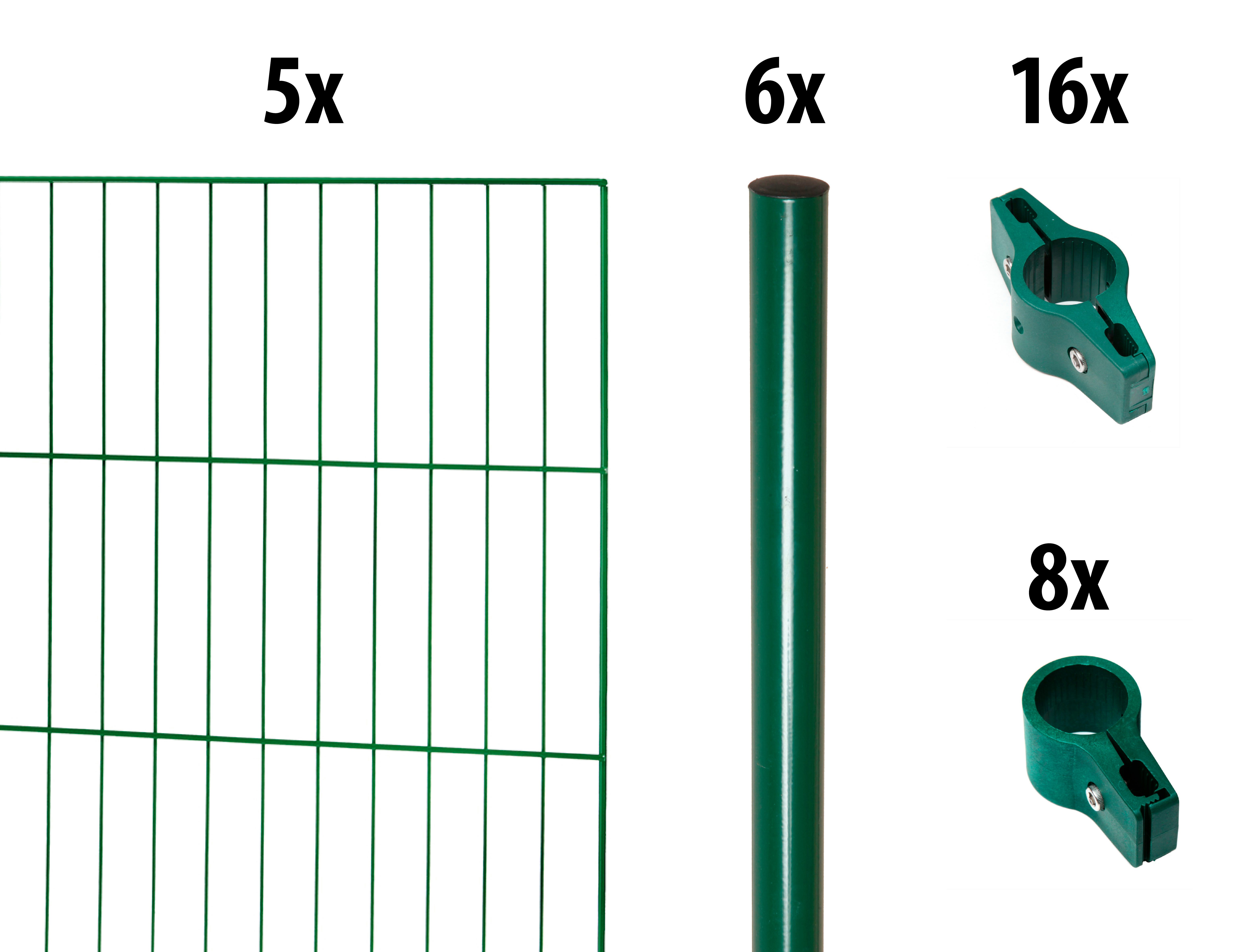 GARDEN 'N' MORE Eendraadsafrastering Met ronde paal 5 elementen voor 10 m, lxh: 200 x 150 cm, met 6 palen (set) hekken groen
