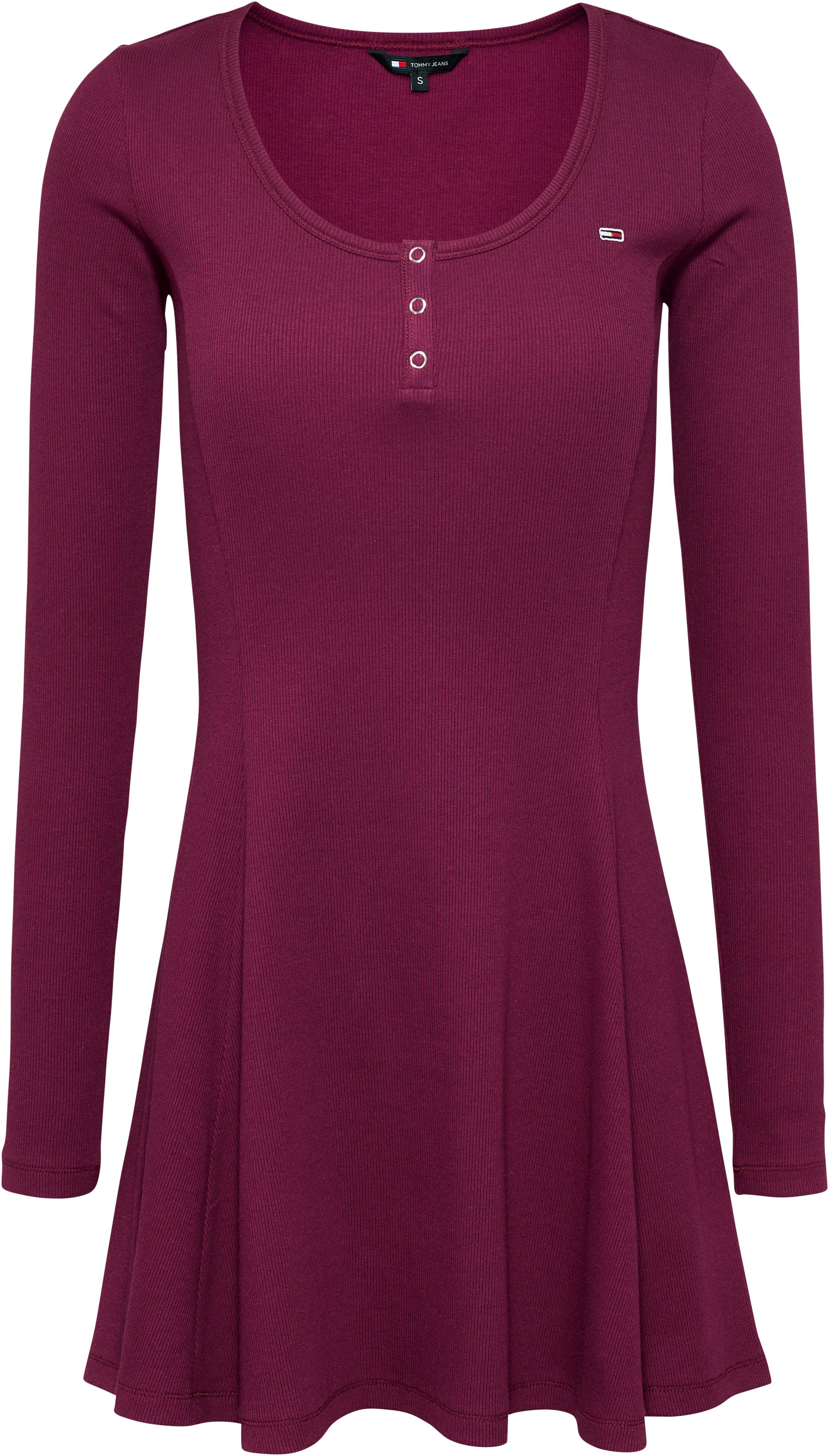 TOMMY JEANS Blousejurk TJW HENLEY FLARE DRESS