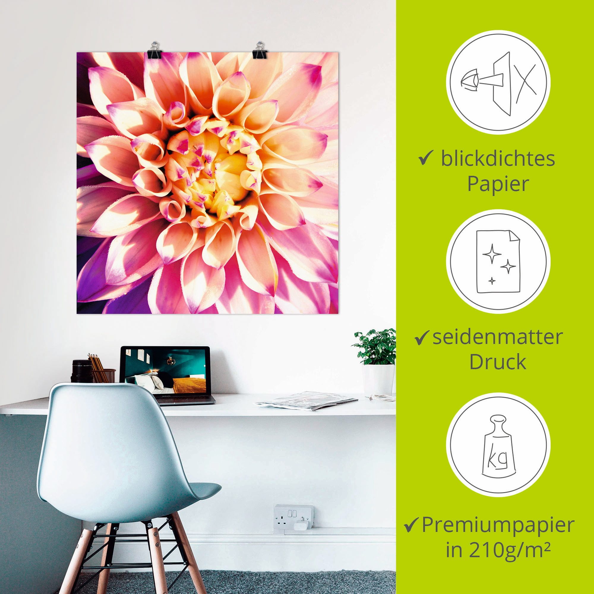 Artland Artprint Dahlia als artprint op linnen, poster in verschillende formaten maten