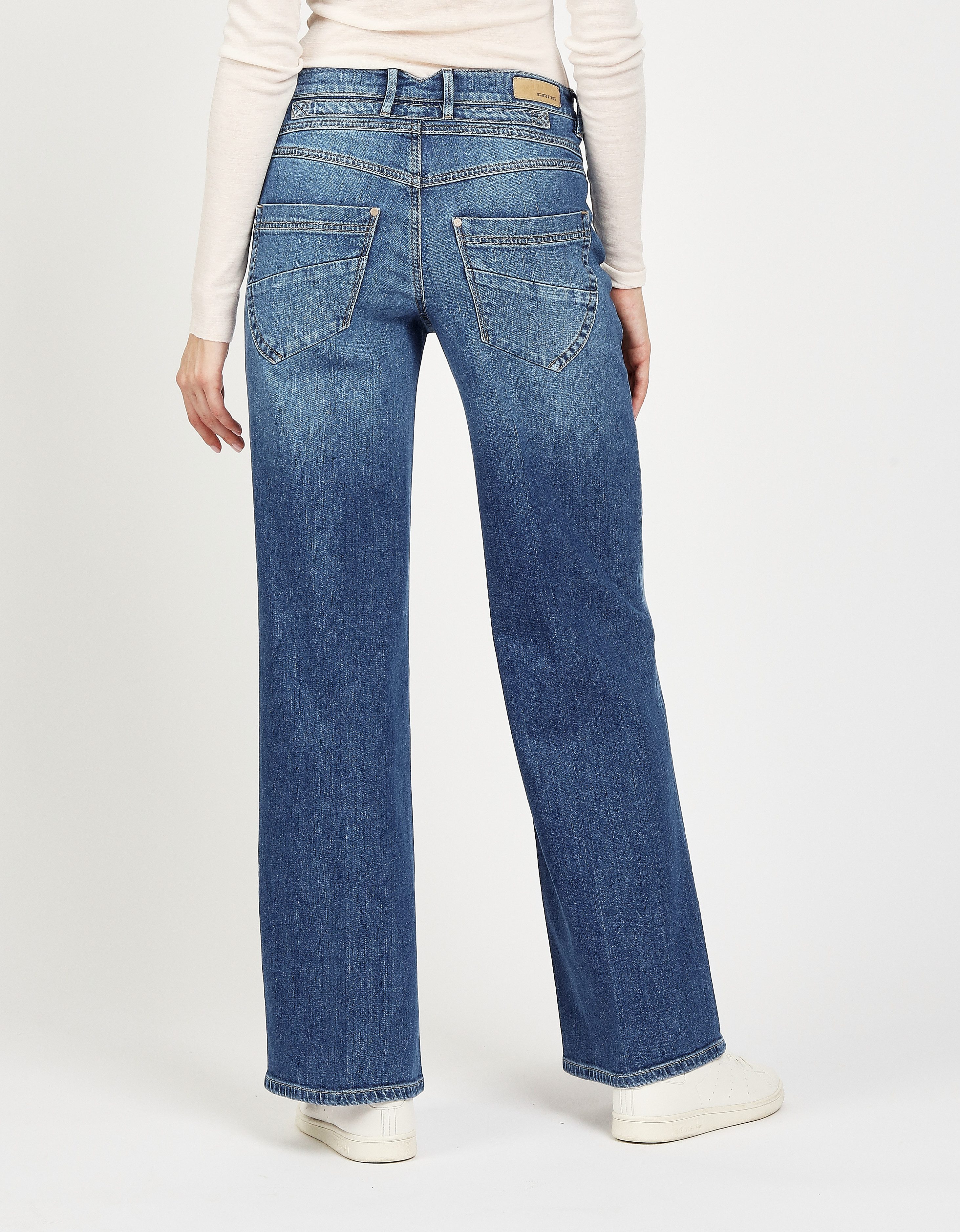 GANG Wijde jeans 94MEDINA WIDE met knoopsluiting