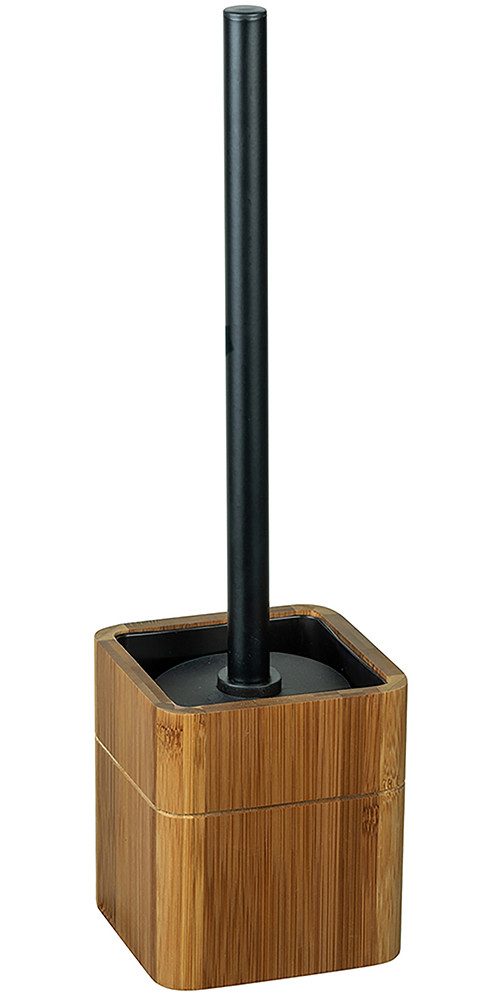 WENKO Toiletset Model Serro WC-borstelhouder van stevig bamboe, met verwisselbare borstelkop wc-accessoires bruin