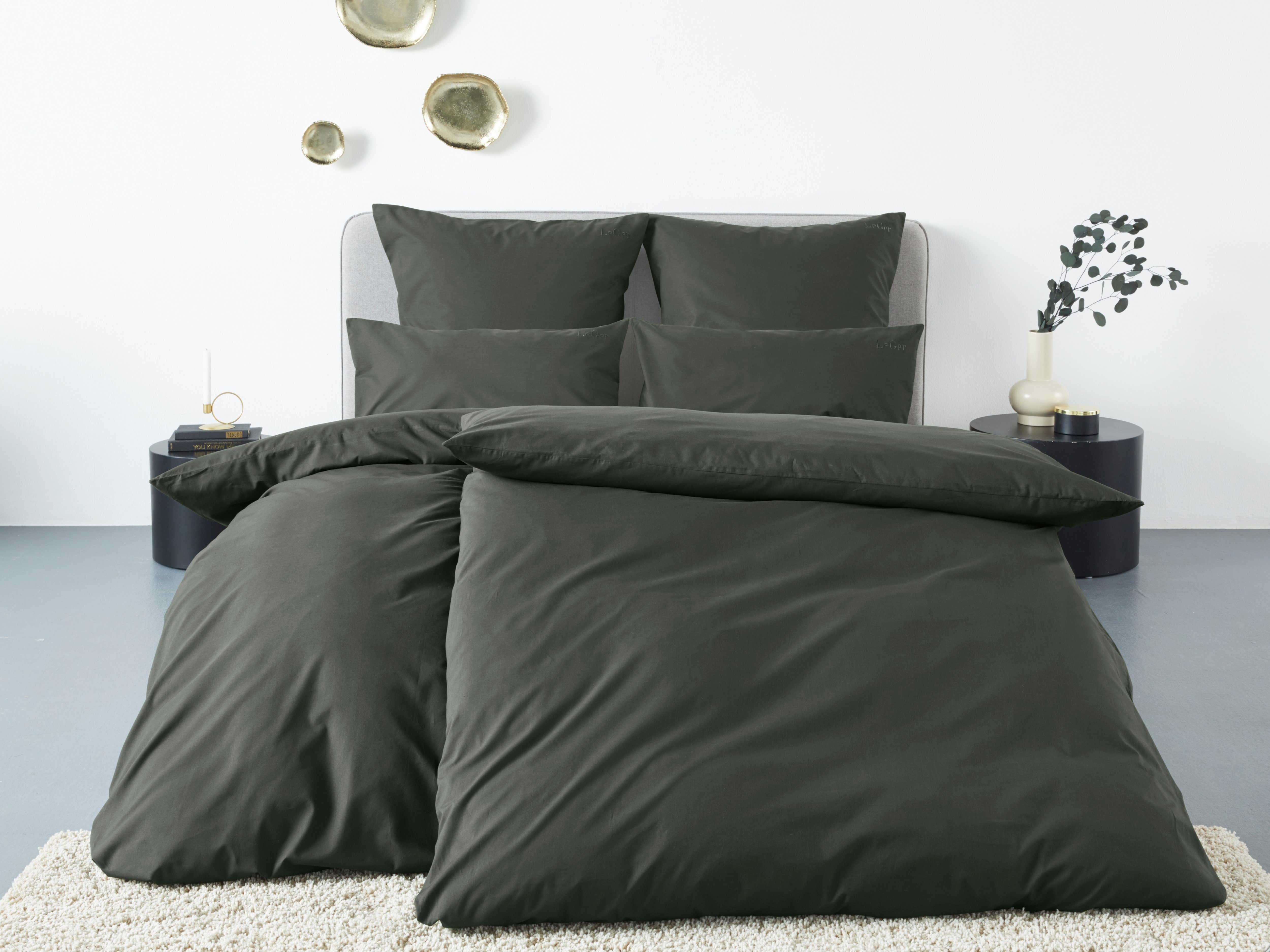 LeGer Home by Lena Gercke Beddengoed Anisa in maat 135x200, 155x220 cm of 200x200 Dekbedovertrek van katoen, unikleurige dekbedovertrek met