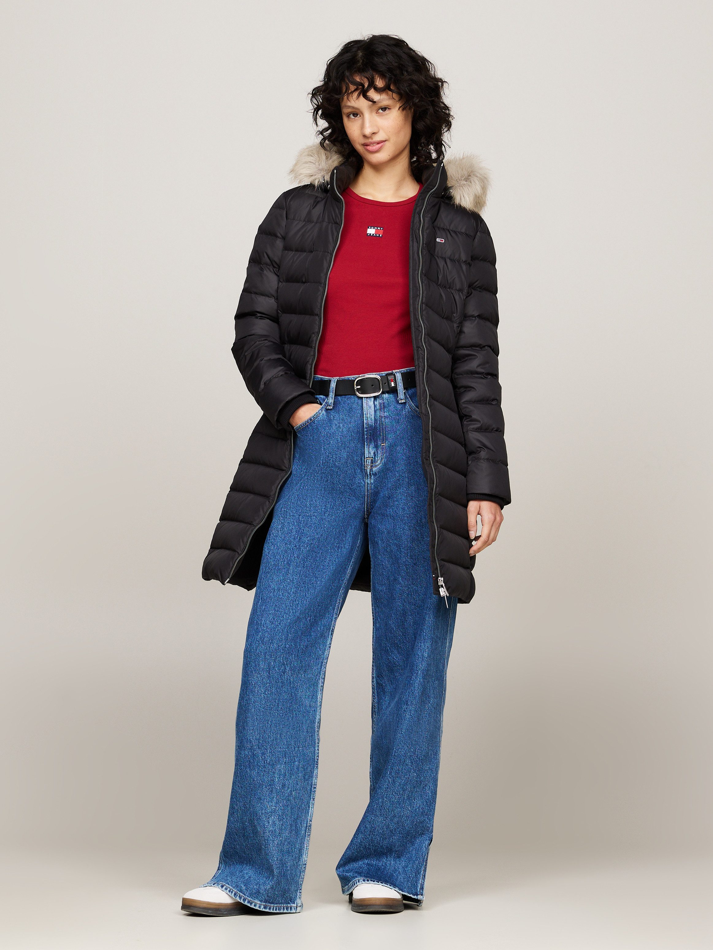 TOMMY JEANS Gewatteerde jas TJW ESSENTIAL HOODED DOWN COAT