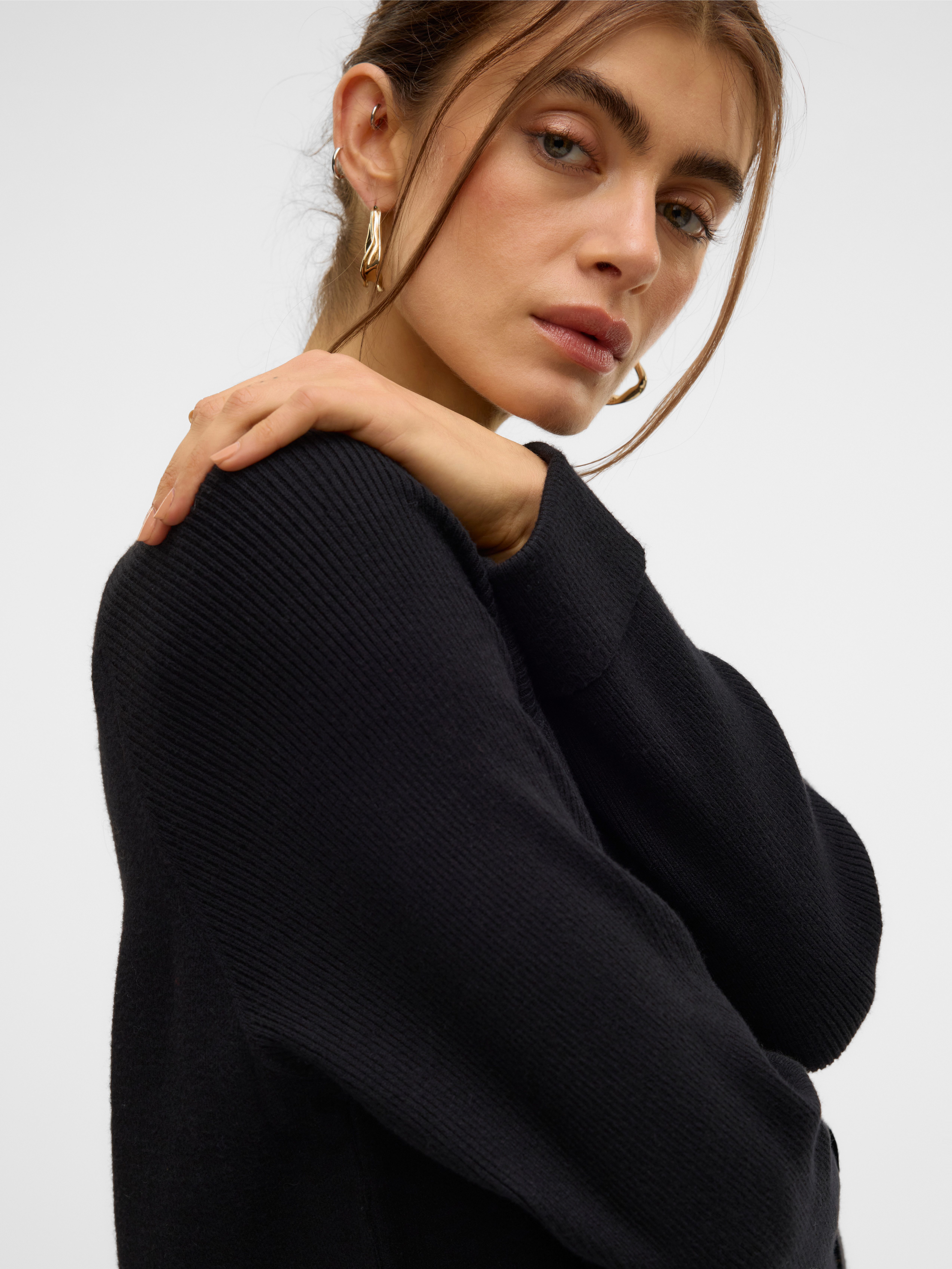 Vero Moda Gebreide trui VMGOLD MIX LS O-NECK PULLOVER GA