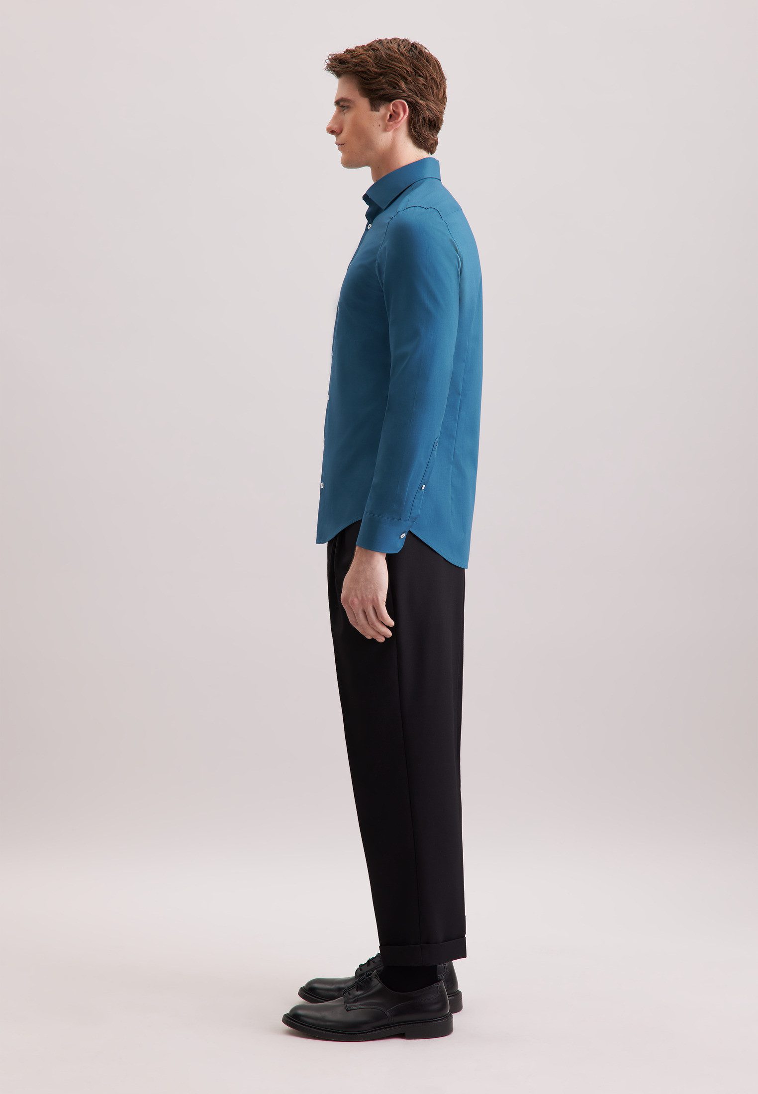 seidensticker Businessoverhemd Zwarte roos Slim 1/1 Kent kraag uni