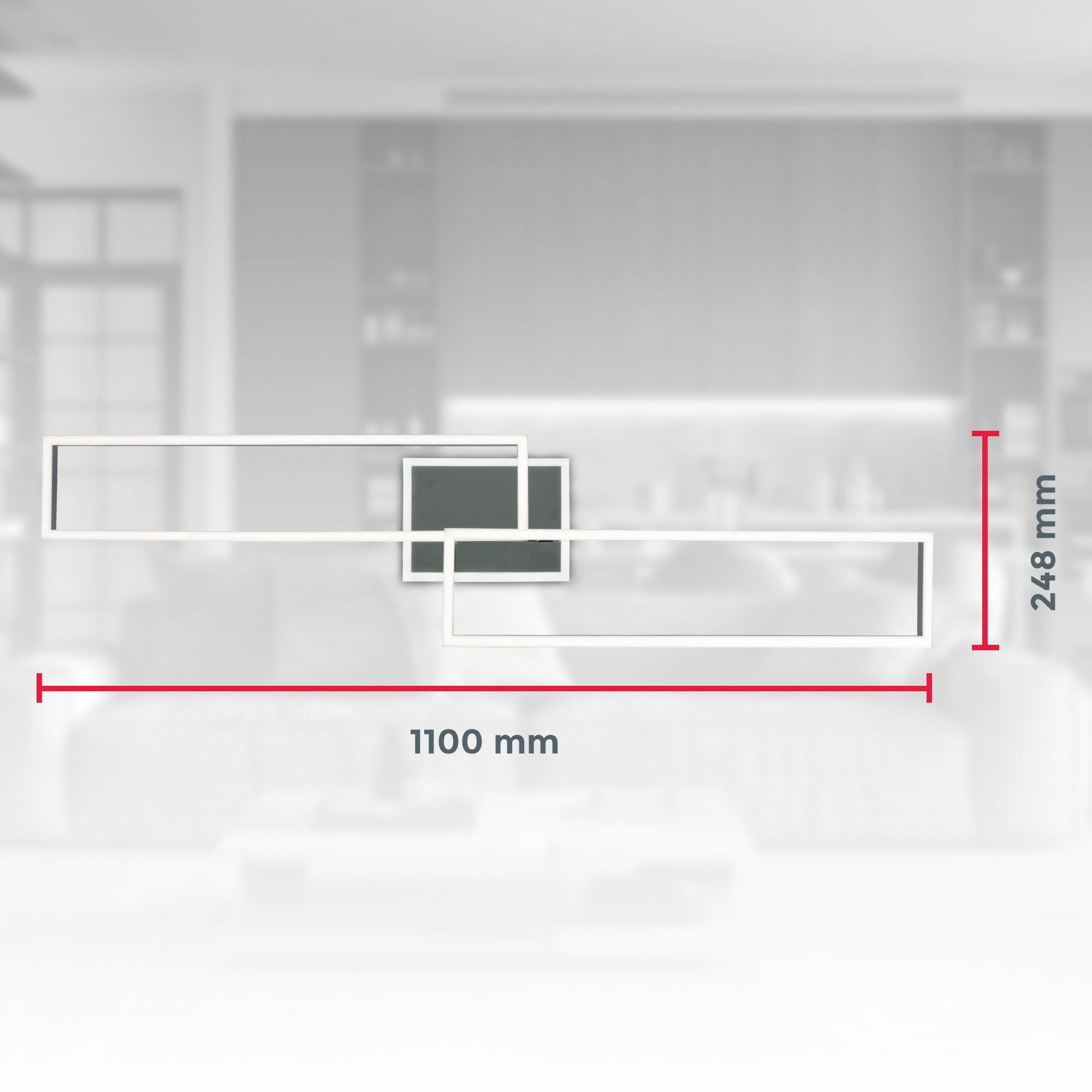 B.K.Licht Led-plafondlamp BK_FR1439 LED plafondlamp, 40 watt, draaibaar, dimbaar, CCT Kleurtemperatuur selecteerbaar, timer, nachtlichtfunctie, afstandsbediening (1 stuk)