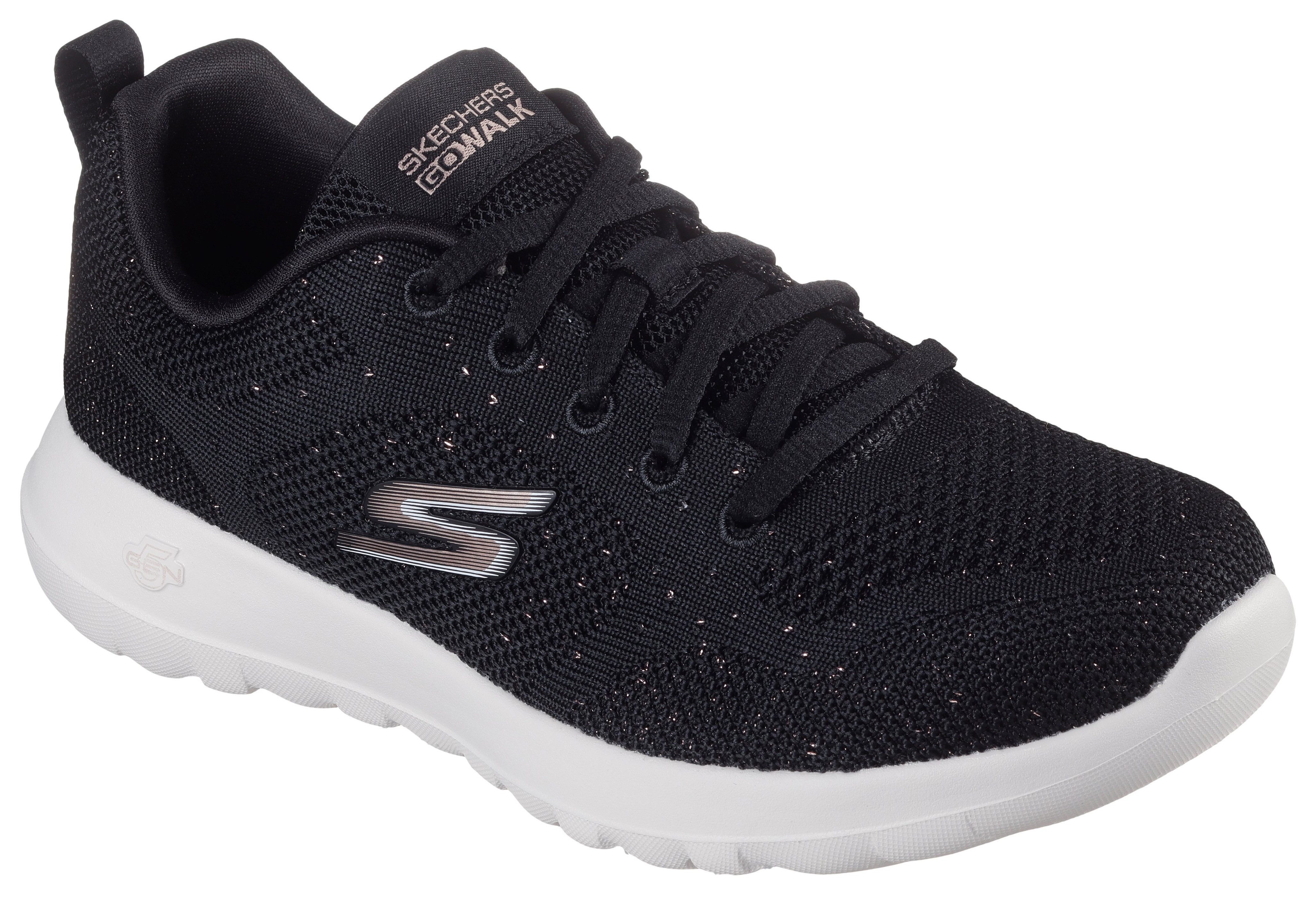 Skechers Sneakers GO WALK JOY-VIOLET , trainingsschoen, veterschoen met goga mat technologie dames schoenen maat 37 zwart
