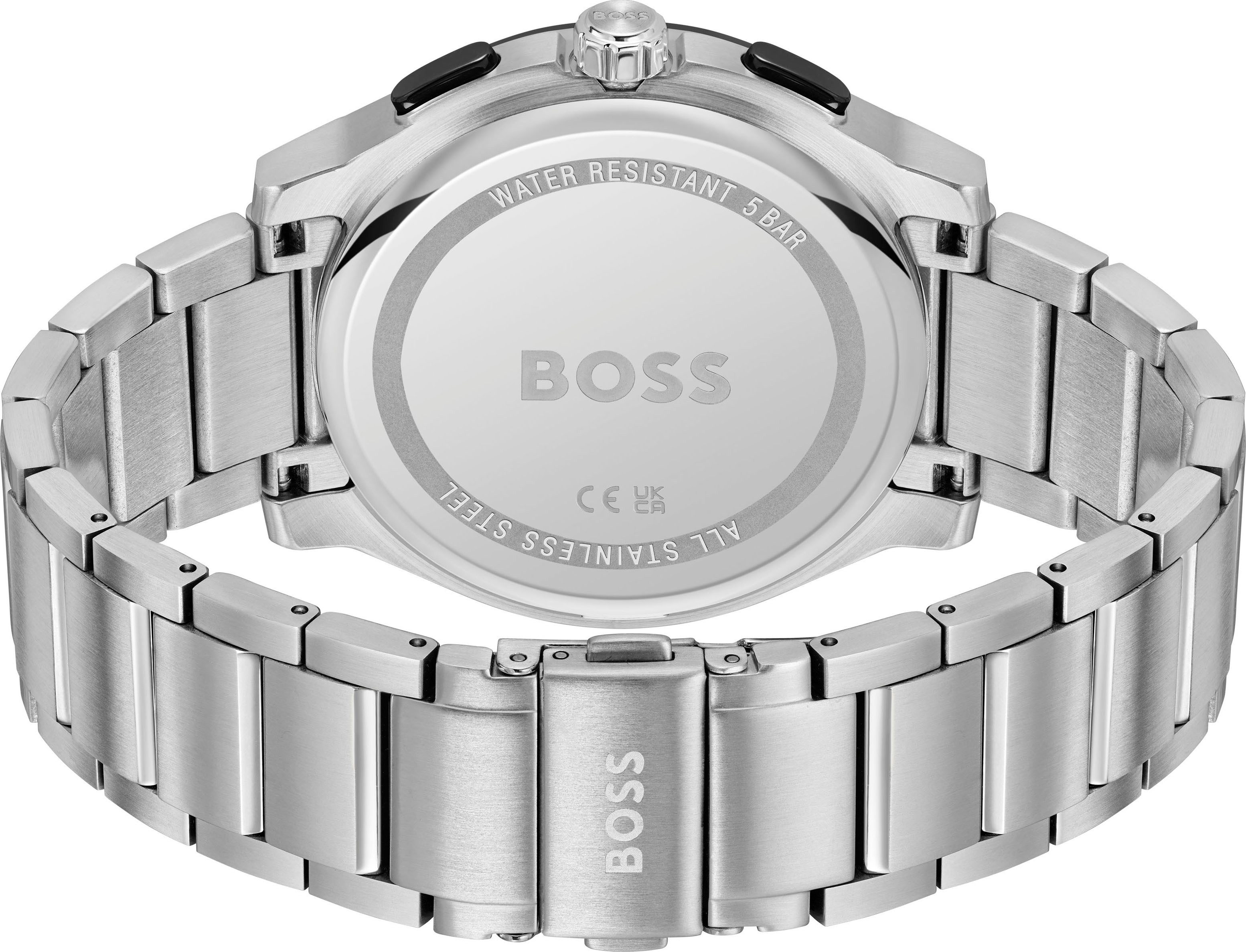Boss Chronograaf PEAK 2.0 Quartzhorloge, horloge, herrenuur, leren band, analoog, dag