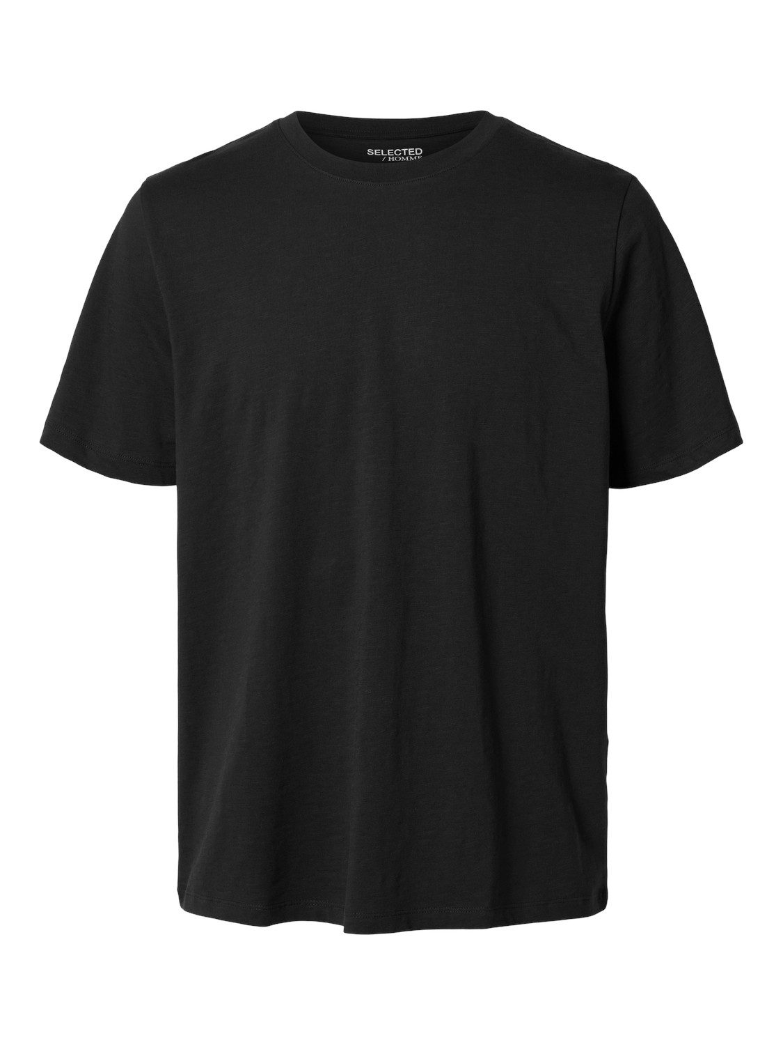 SELECTED HOMME Shirt met korte mouwen SLHASPEN SLUB SS O-NECK