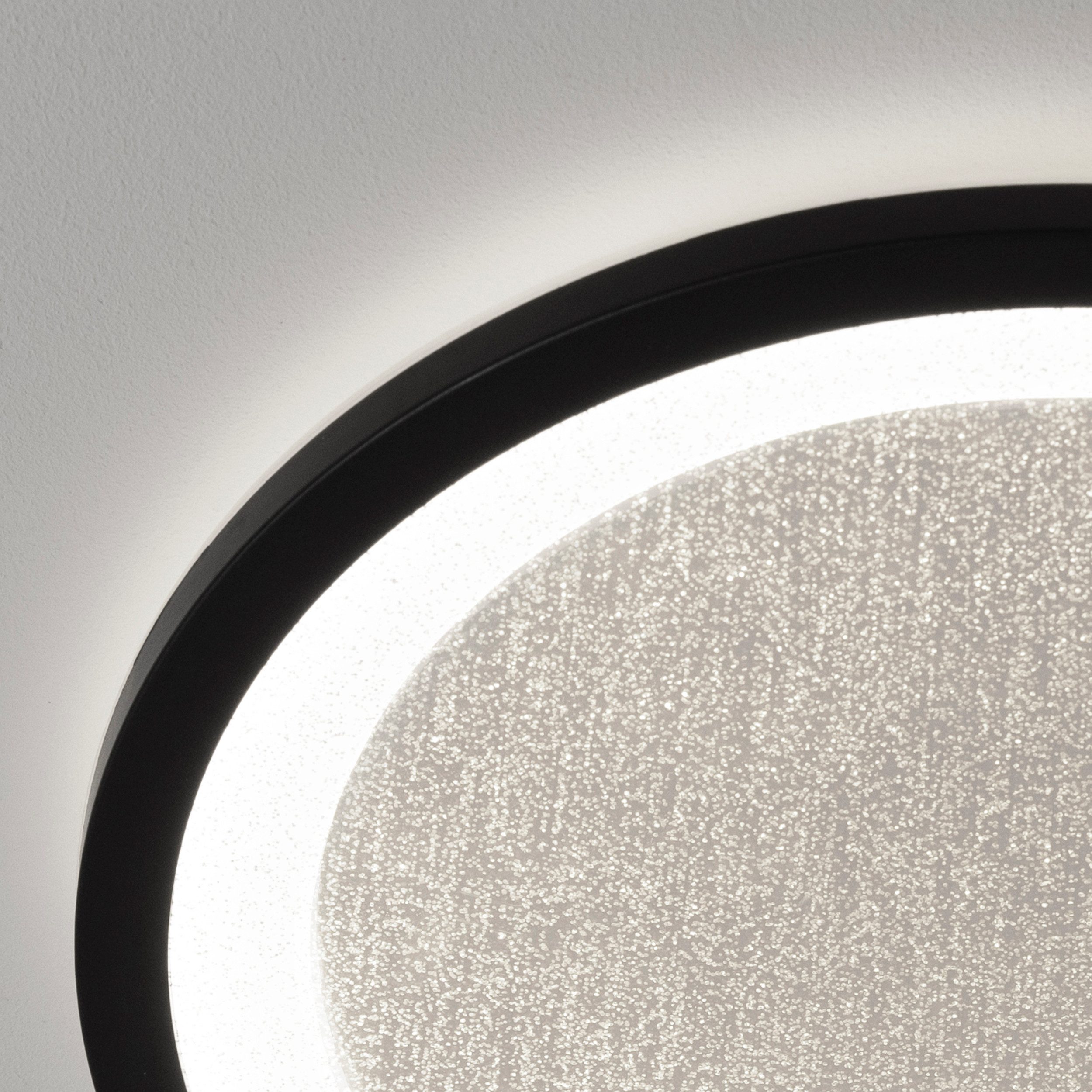 BreLight Led-plafondlamp Tanida LED-plafondlamp met glittereffect, 22 W, 2200 lm, 4000 K, zwart
