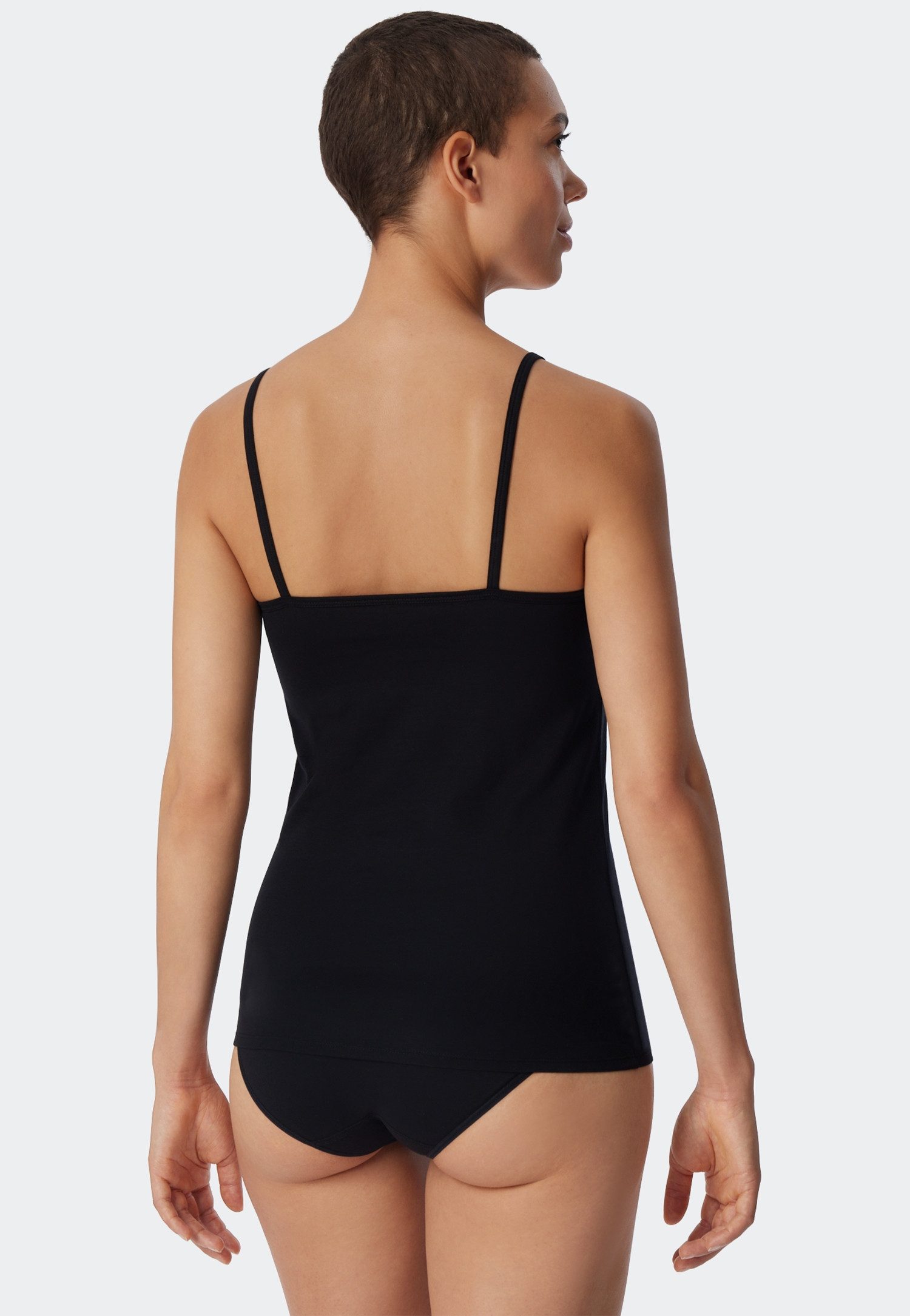 uncover by SCHIESSER Top met spaghettibandjes UNCOVER Cotton diepe ronde halslijn, smalle bandjes, elastisch, zacht