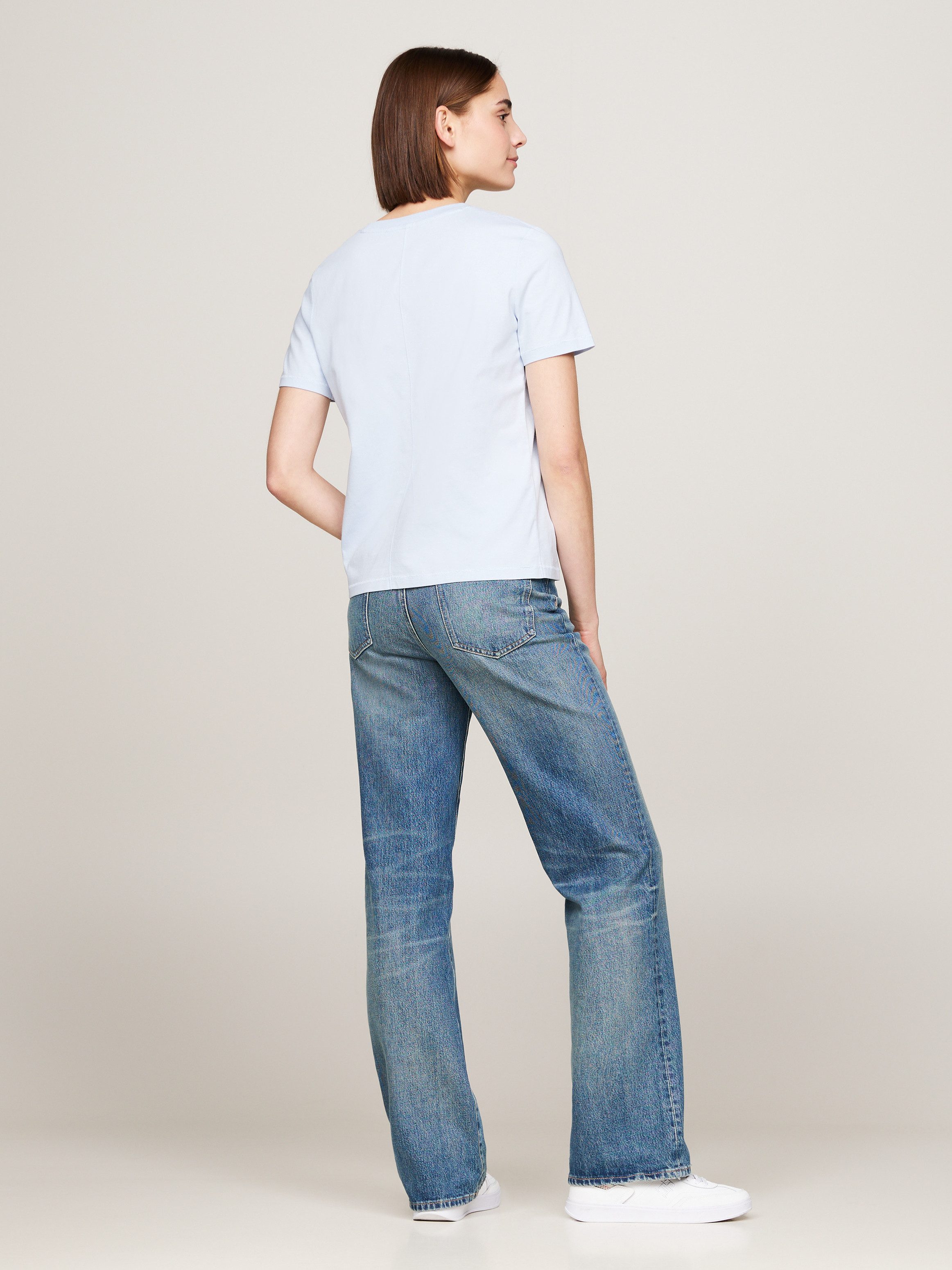 Tommy Hilfiger Shirt met korte mouwen REG SCRIPT C-NK SS met tommy hilfiger script-logo-opschrift