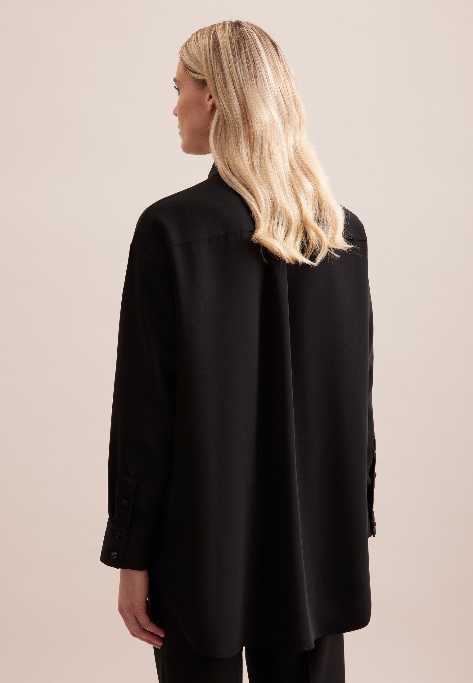seidensticker Lange blouse Zwarte roos Lange mouwen kraag uni