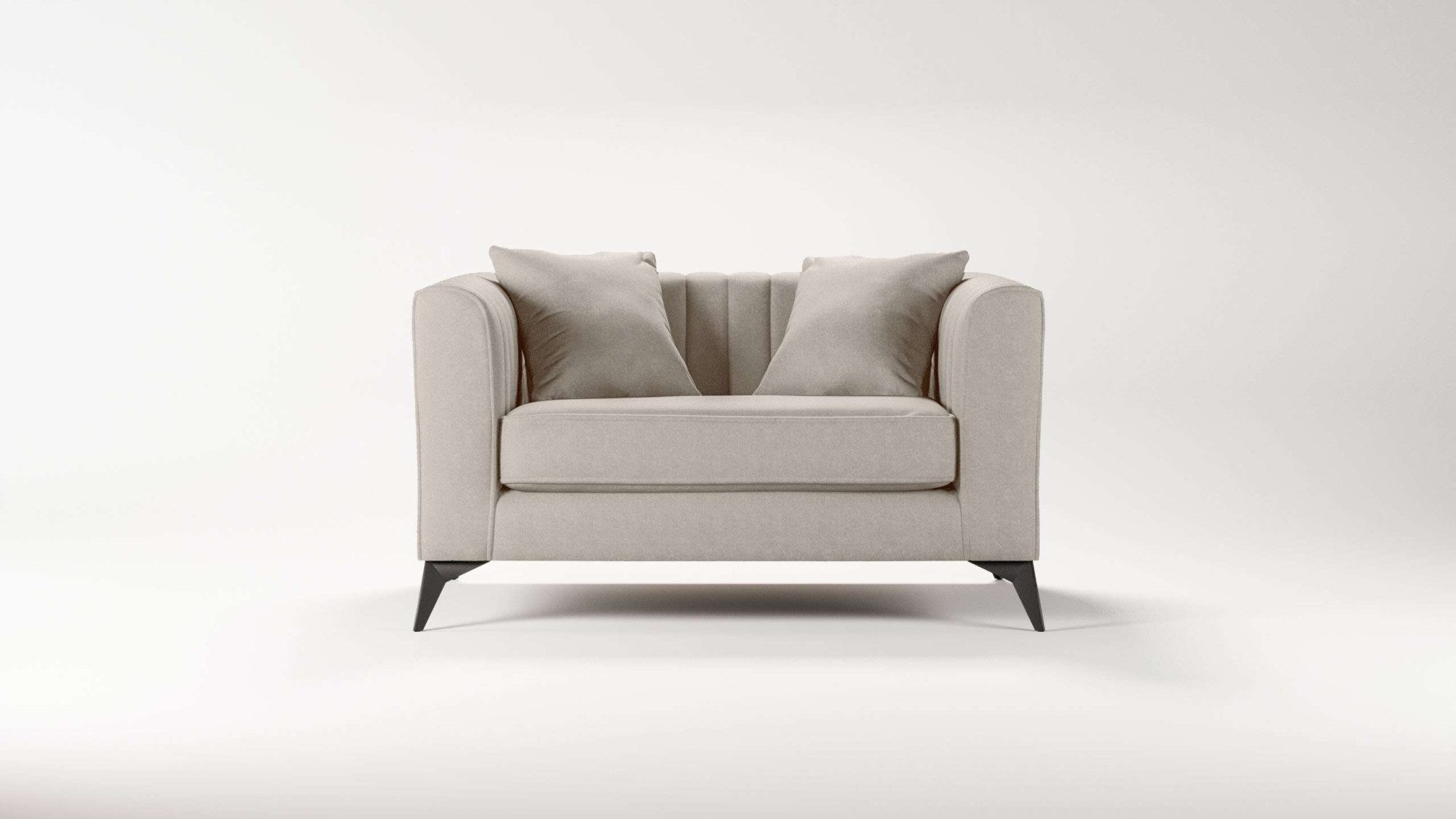 Places of Style Loveseat MATTHEW loungestoel, afmetingen B/D/H: 130/86/74 cm incl. sierkussen, fijne stiksels in de rug, belastbaar tot 200kg