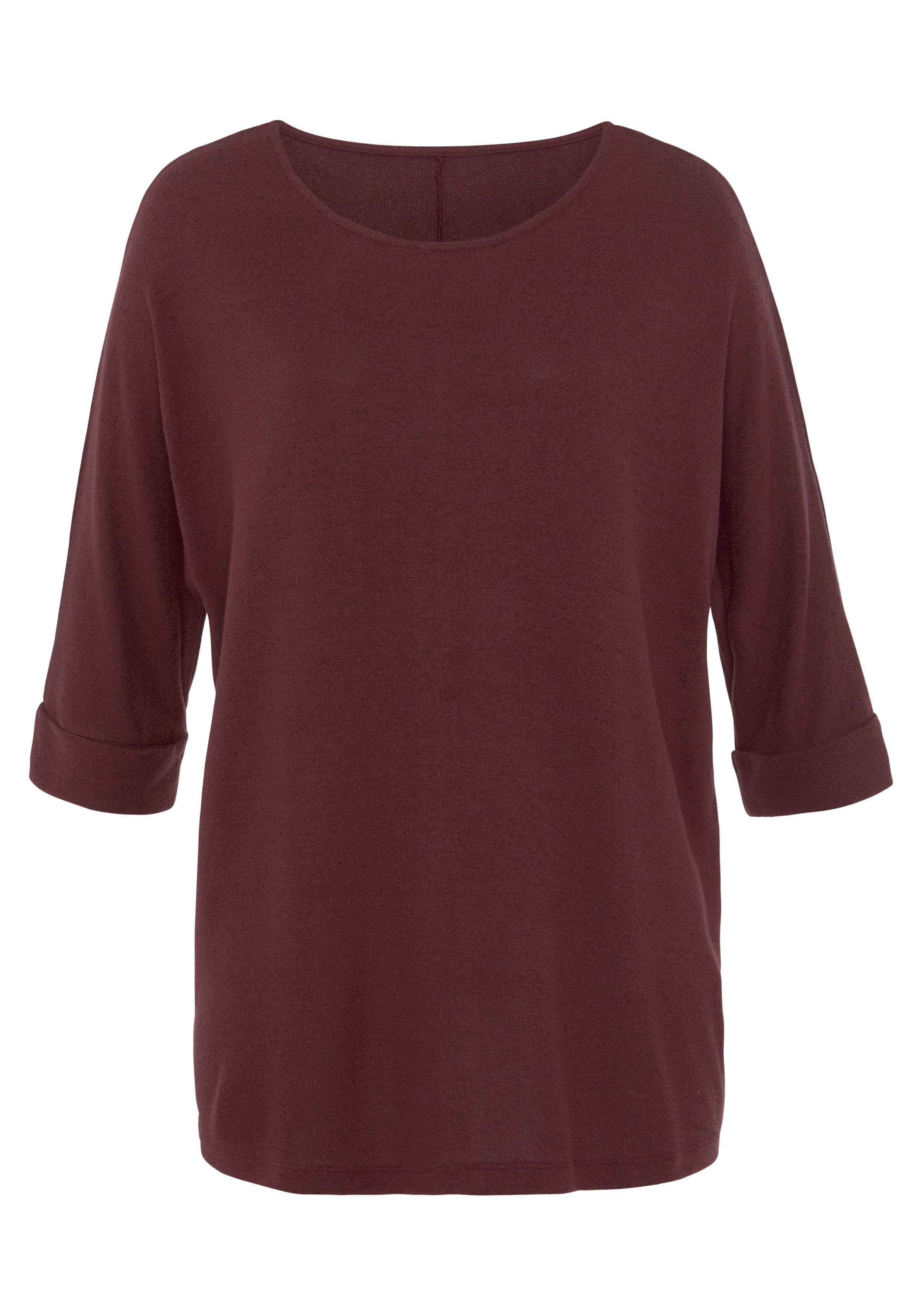 Lascana Shirt met 3/4-mouwen met modieuze mouwen met omslag (1-delig)