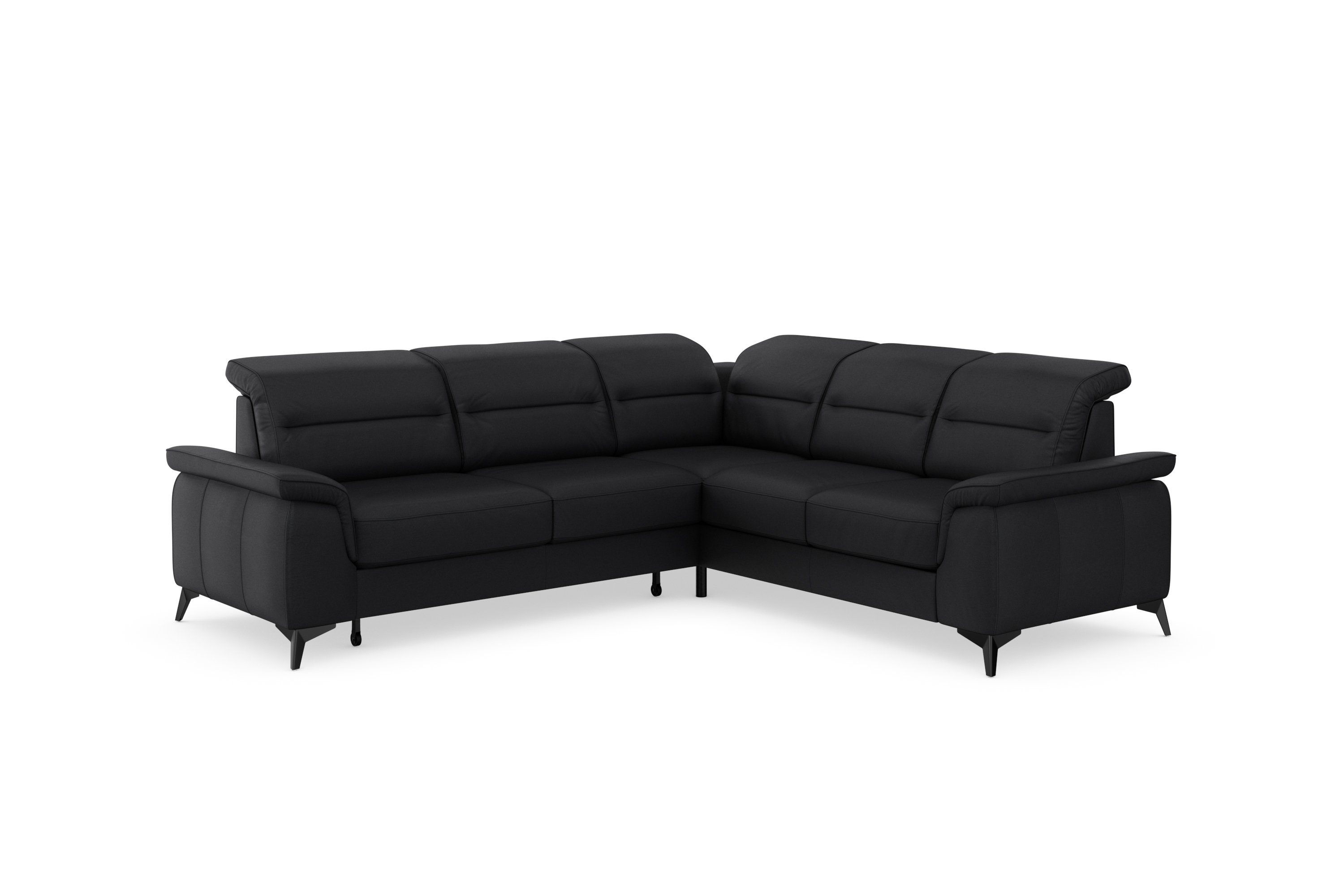 sit&more Hoekbank Sinatra L-vorm optioneel met verstelbare hoofdsteun en armleuning, metalen poten