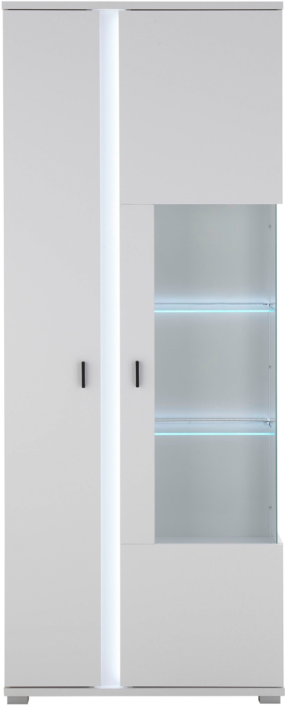 INOSIGN Vitrinekast LONG ISLAND, opberghangkast in moderne trendkleur, inclusief verticale verlichting, breedte 80 cm (1 stuk)