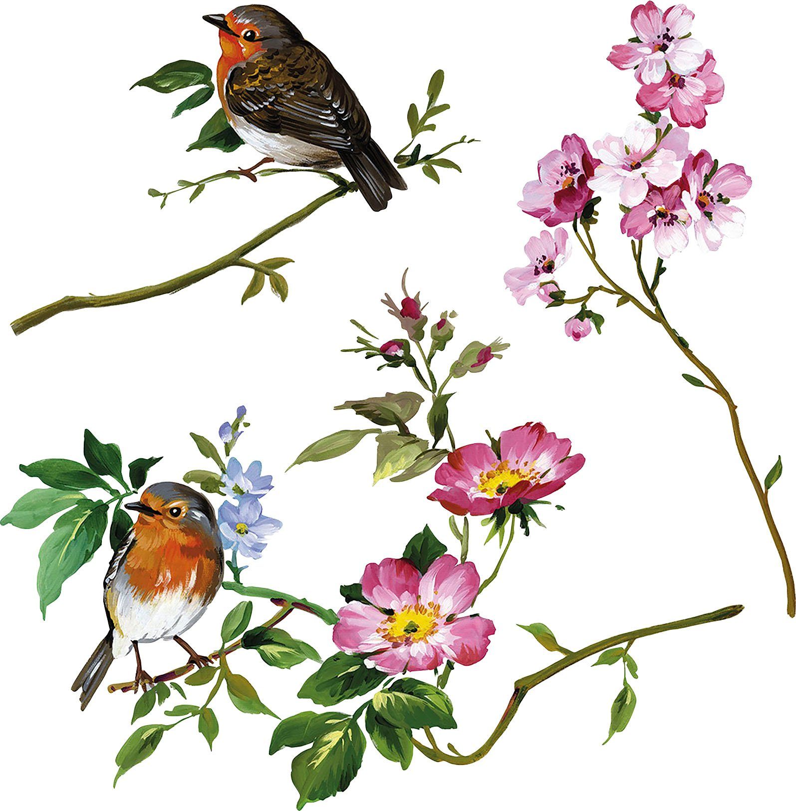 Komar Raamdecoratie Spring Fever 31x31 cm (breedte x hoogte), zelfklevend (1 stuk)