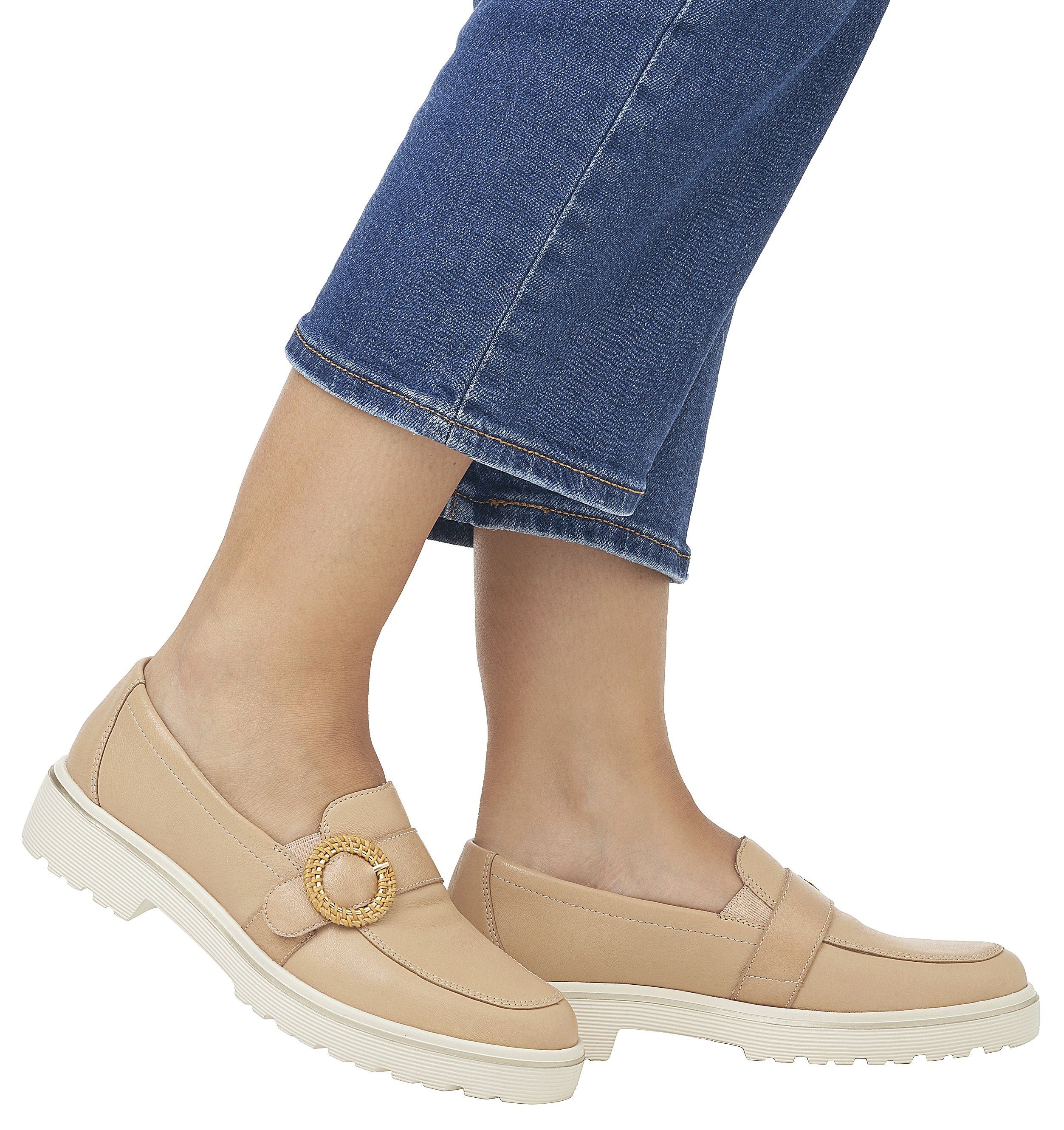 Remonte Loafers Chunky slipper, plateau slipper met moderne vlecht-siergesp