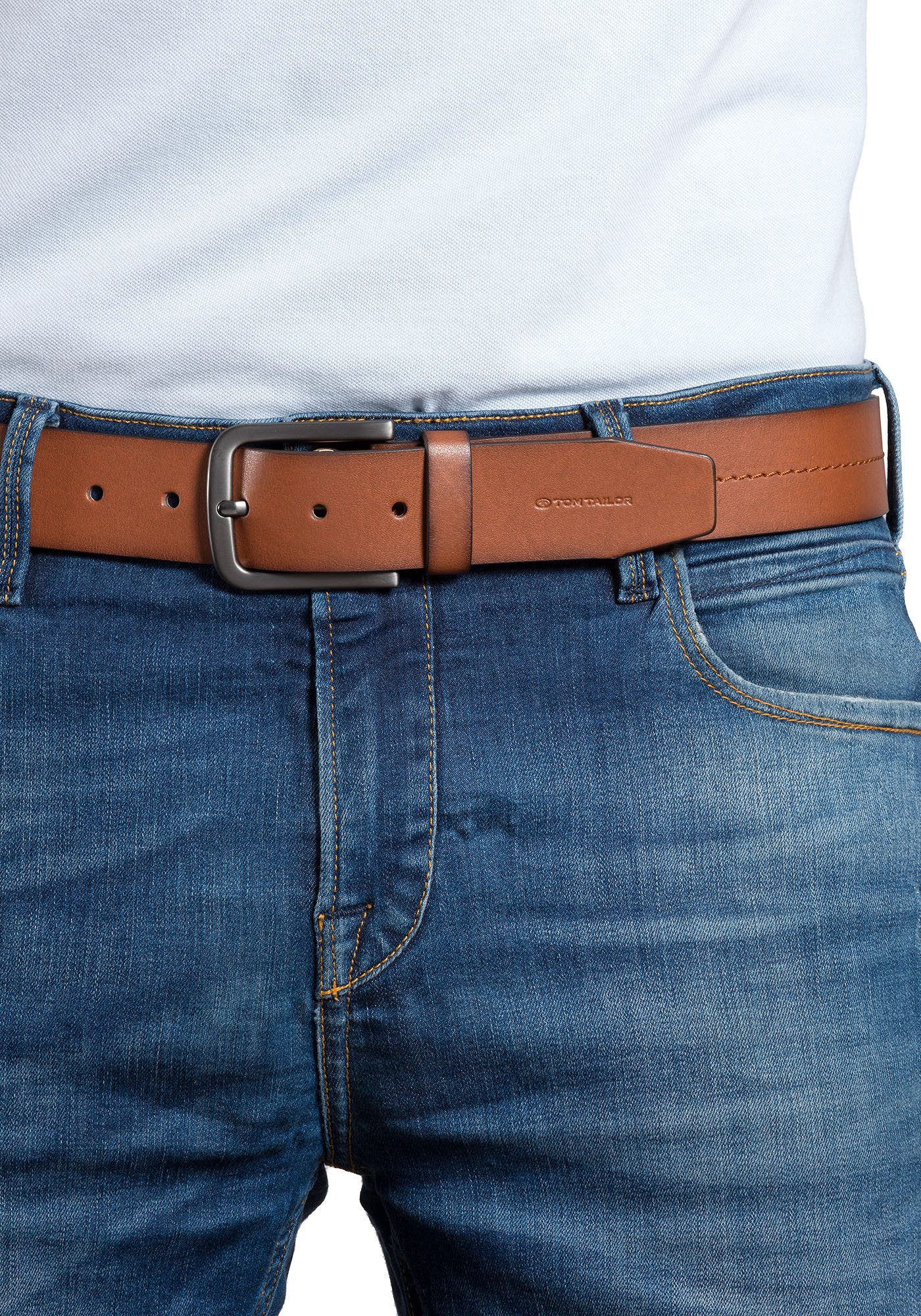 Tom Tailor Synthetische riem TTRoss met zwart gemaakte sluiting en logo-embossing op de punt