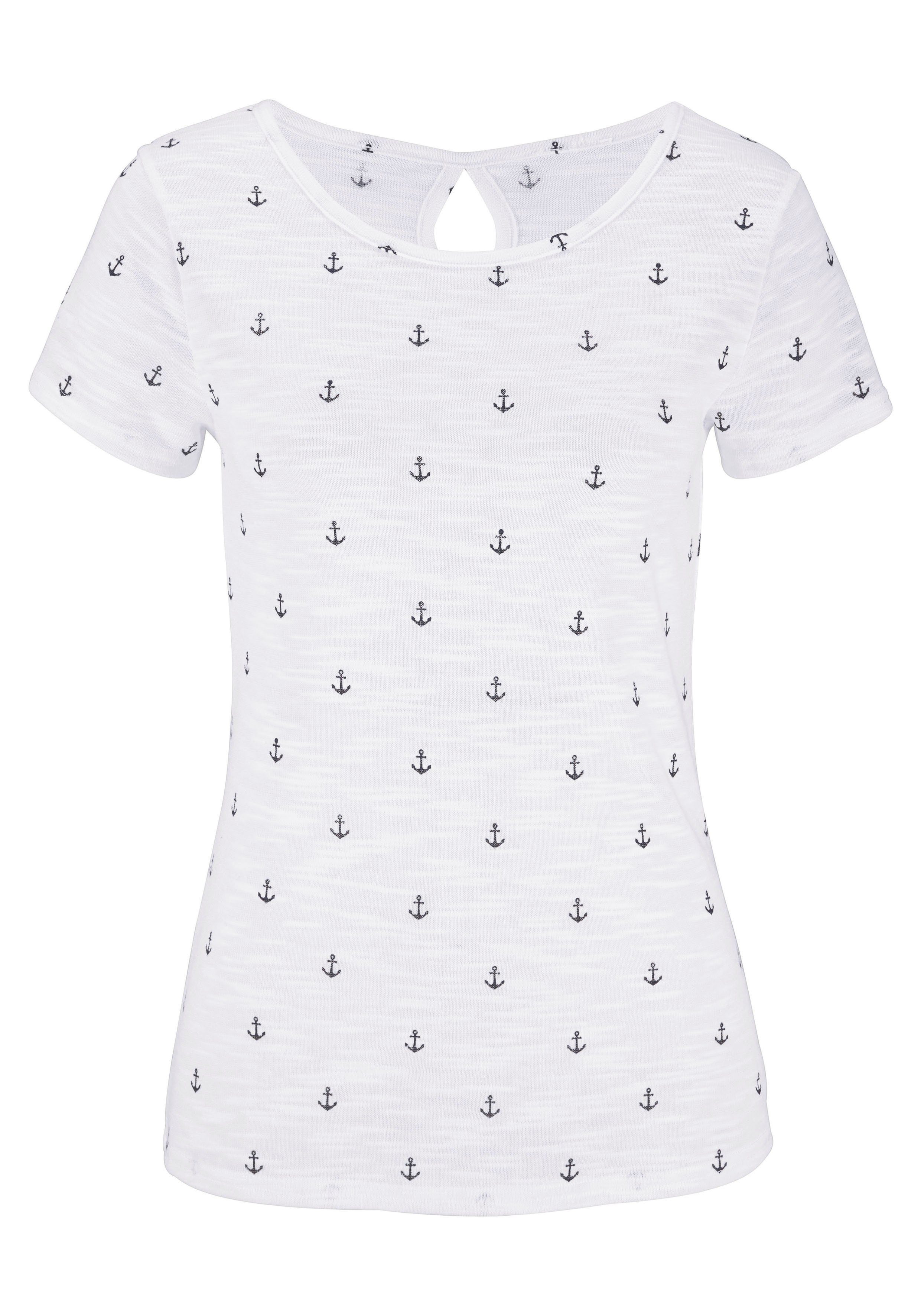 Beachtime T-shirt met maritieme ankerprint (Set van 2)