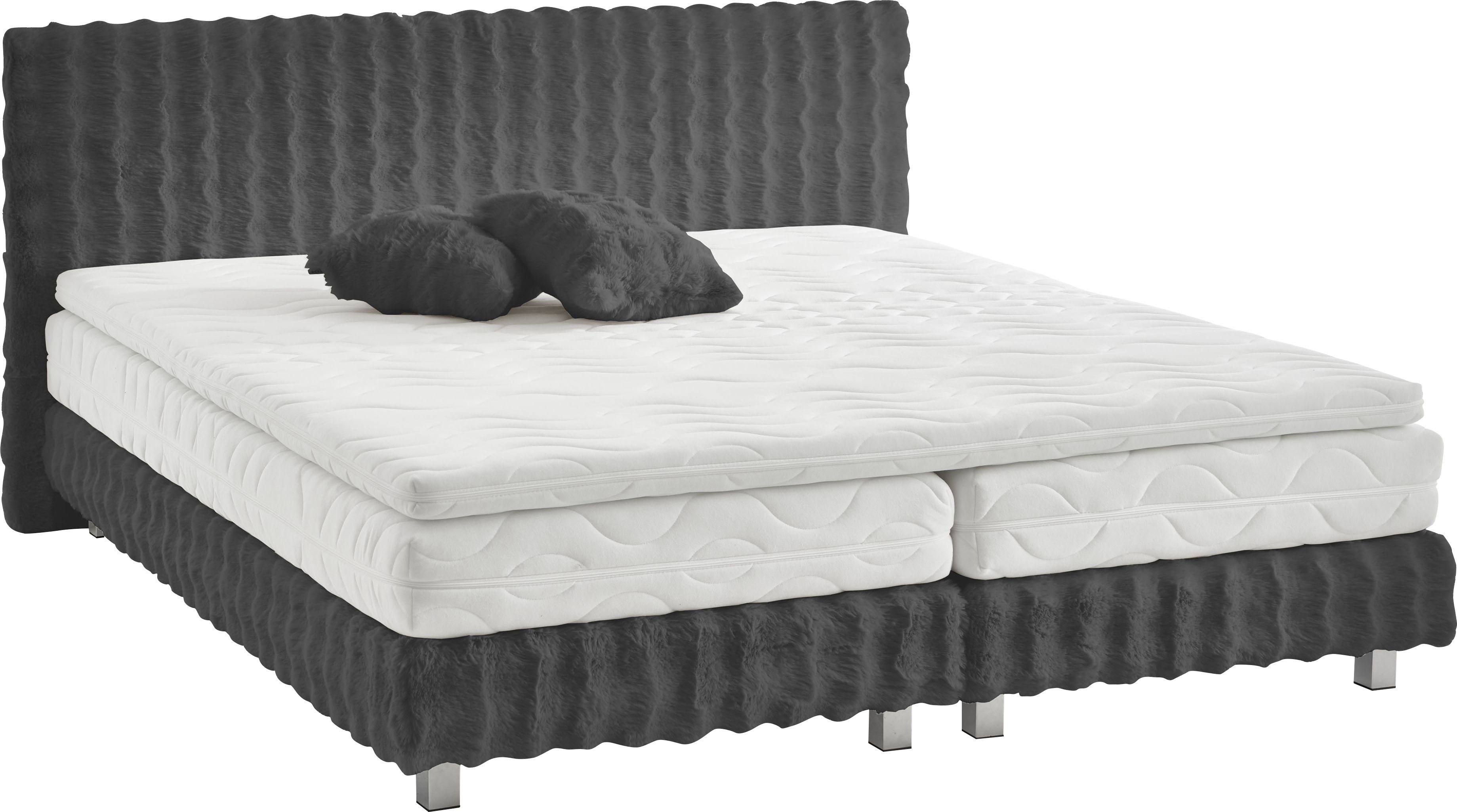 Westfalia Polsterbetten Boxspring Sendai Faux bont HIGHLIGHT, optioneel matrassen in H2,H3,H4
