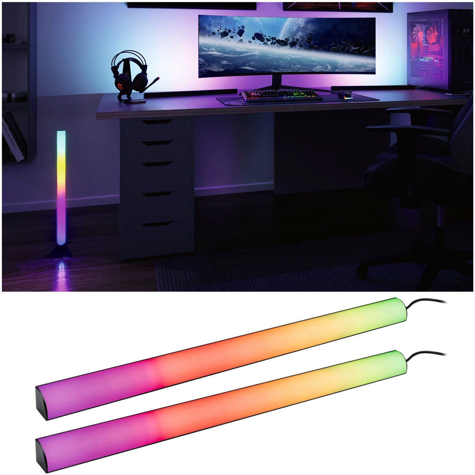 Paulmann Led-strepen EntertainLED Lightbar Dynamic Rainbow RGB 30x30mm 2x1W 2x48lm (1 stuk)